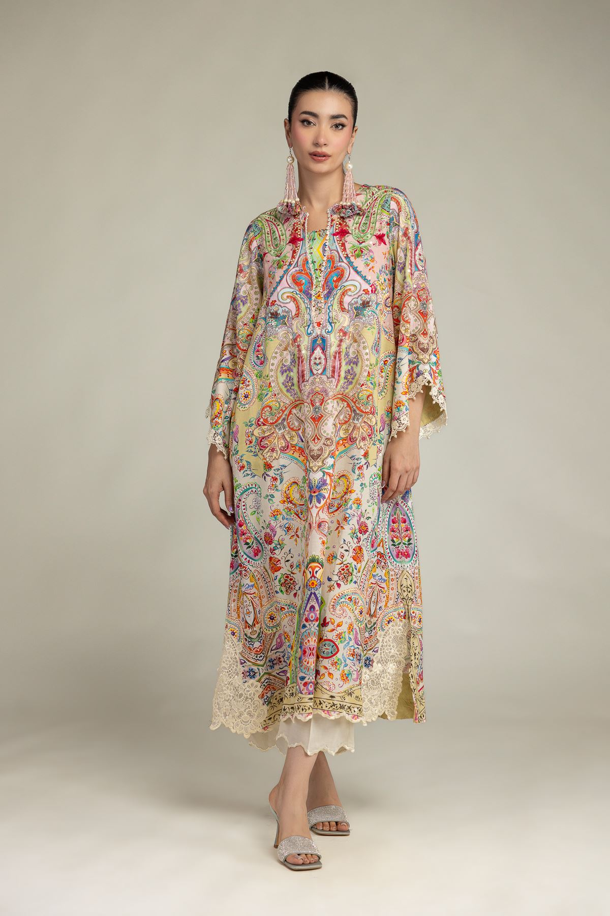 Embroidered Raw Silk Silk Floral Kurta - 2-26-212-A-H1-VG