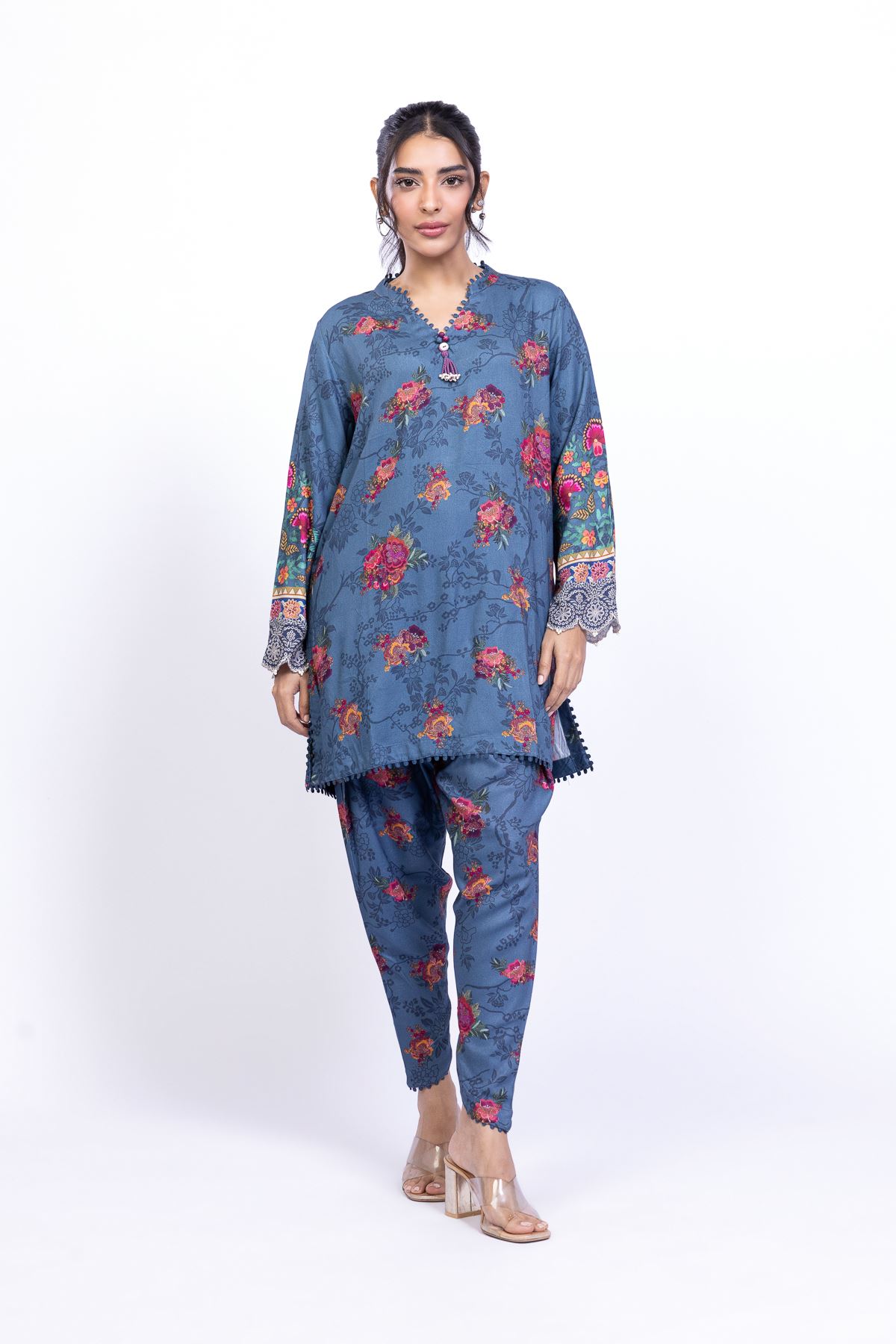 Printed Satin Shalwar - 25-09-9S3-04BA-VG