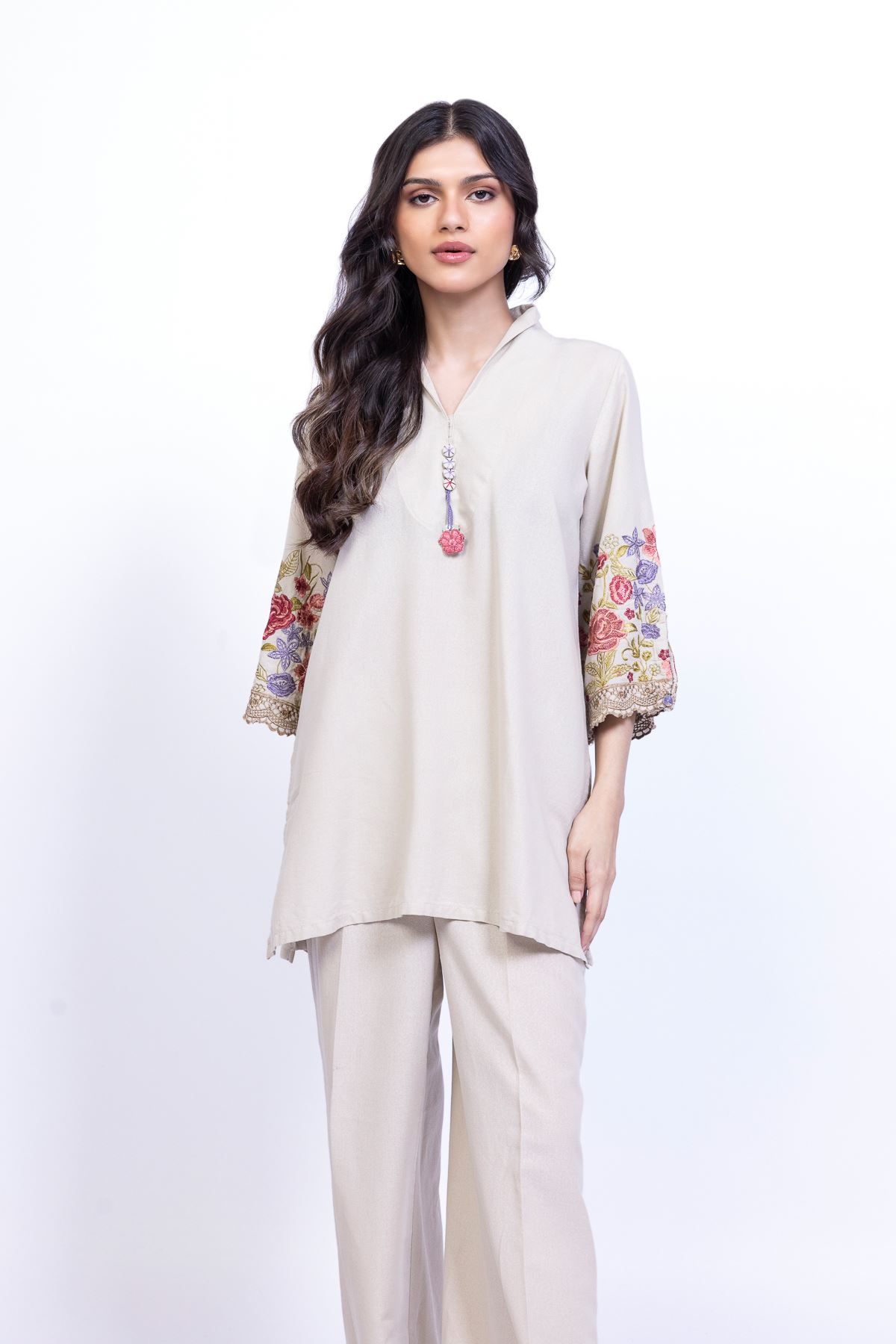 Embroidered Karandi Kurta - 25-09-11E5-05TB-VG