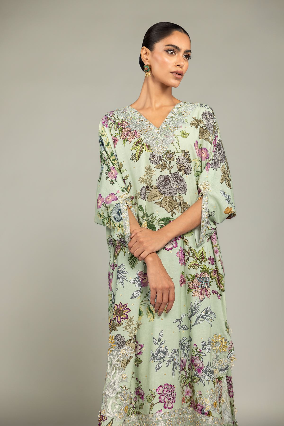 Embroidered Raw Silk 2-Piece Co-ord Set - 8-26-303-A-C1-VG