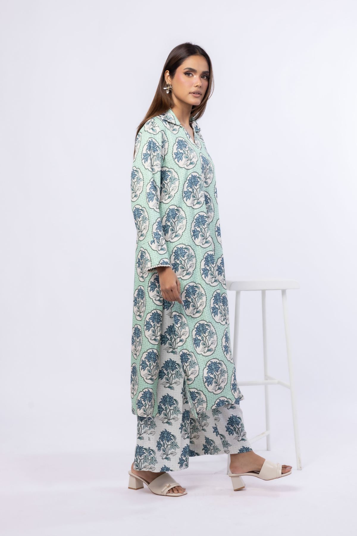 Printed Viscose Crepe Kurta - 25-08-8E6-02TA-VG