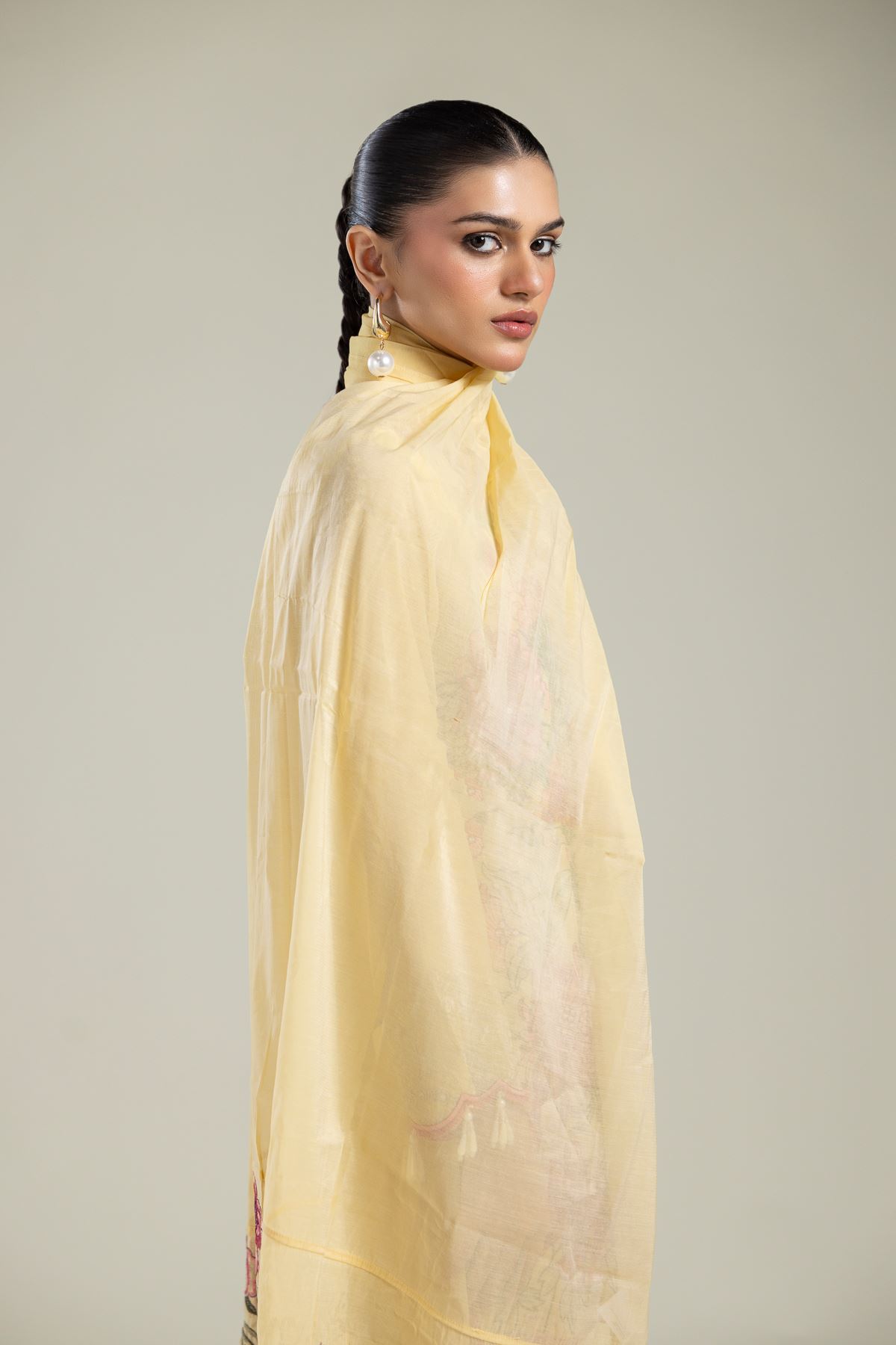 Paper Silk Floral Silk Dupatta - 2-26-109-A-B-VG