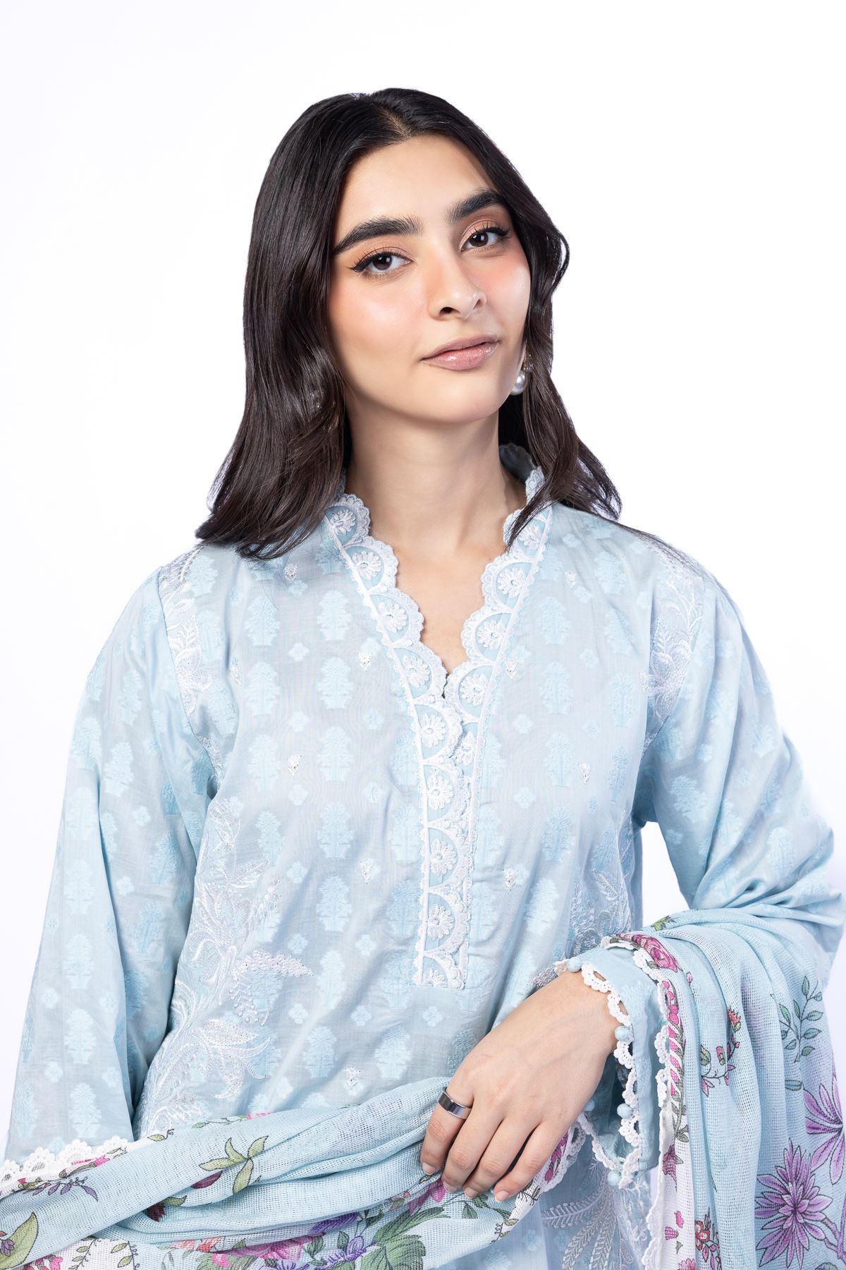 Embroidered Broshia Tailored 3 Piece - T-A22-26-113FG2-VG
