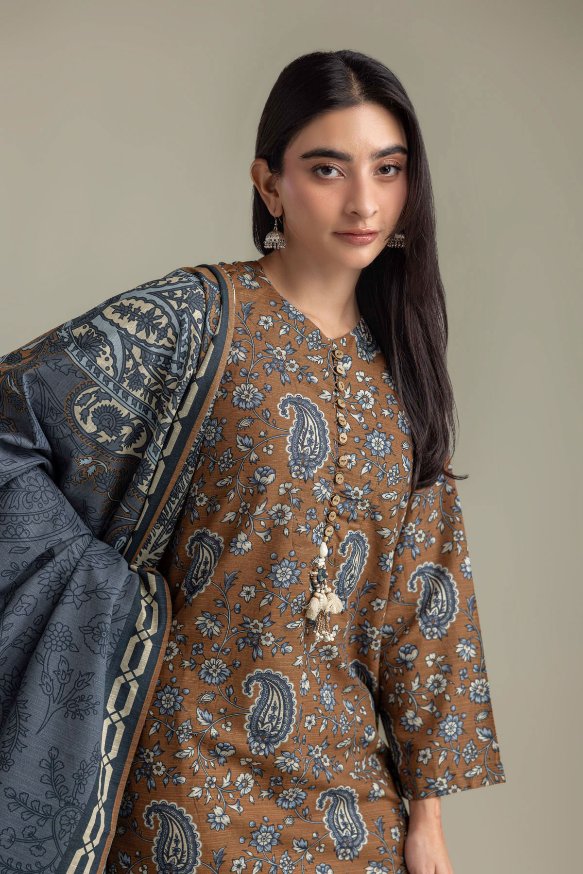 Printed Light Khaddar 3 Piece Tailored - 2-26-308-A-G1-VG