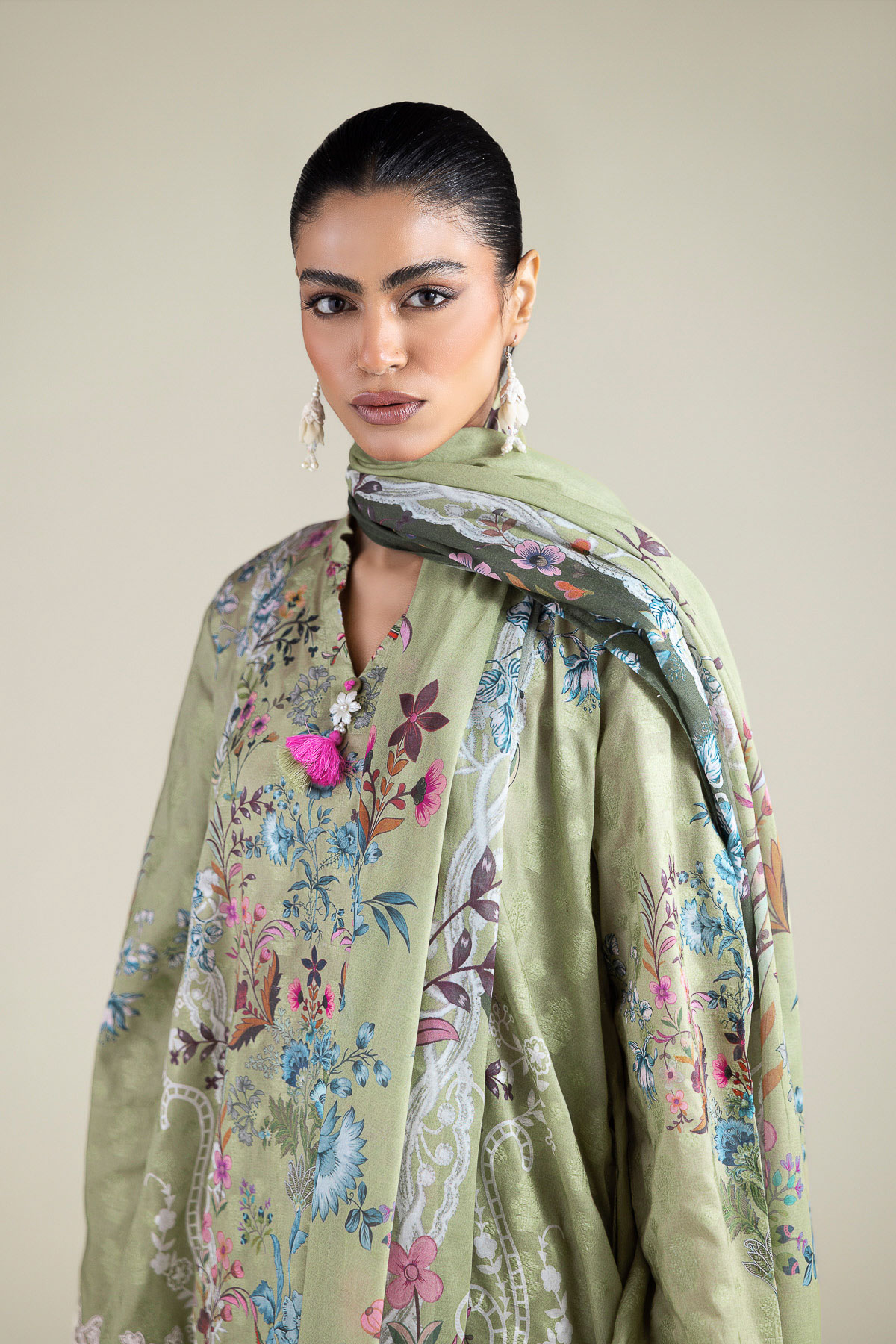 Embroidered Broshia Fabrics 3 Piece - T-A33-26-207FD1-VG