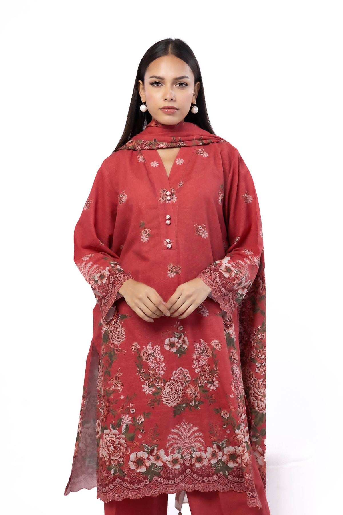 Printed Khaddar Tailored 3 Piece - LKN71BST-VG