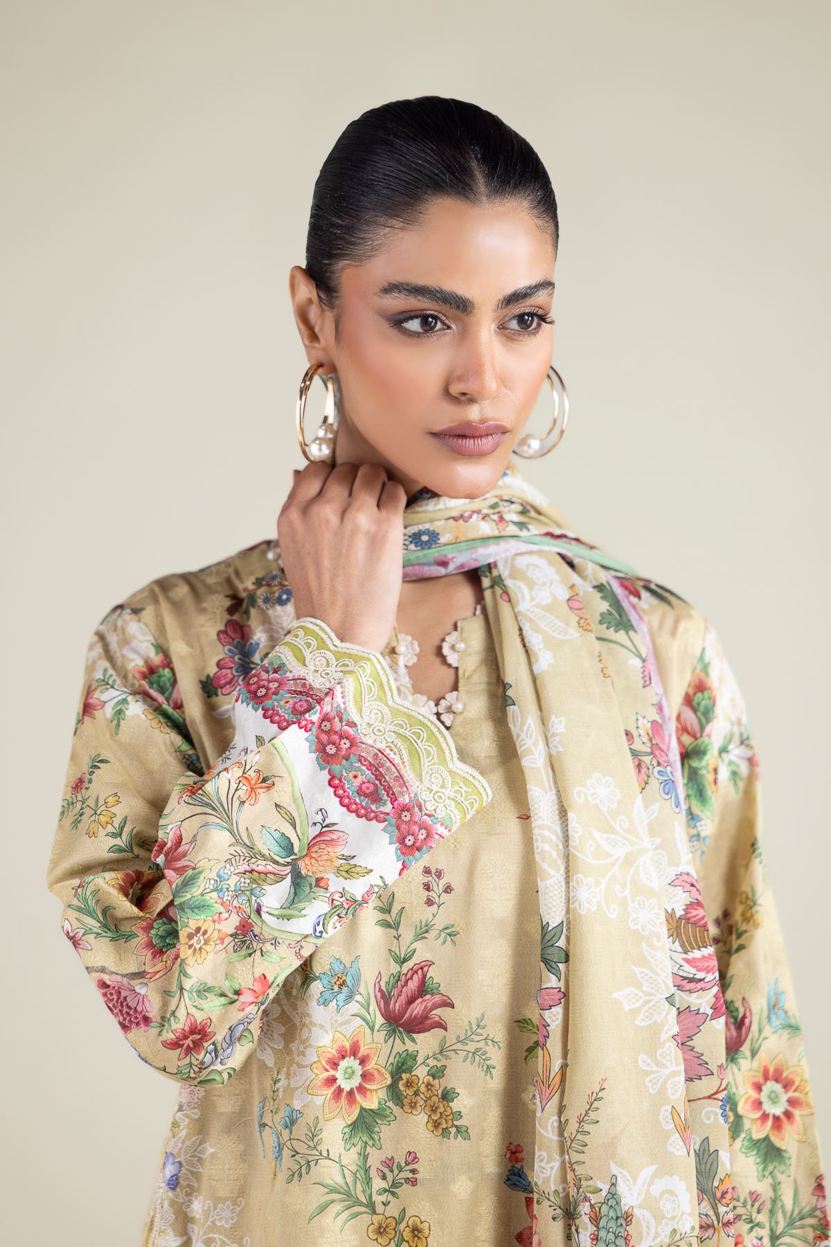 Embroidered Broshia Tailored 3 Piece - 1-26-303-B-A1-VG