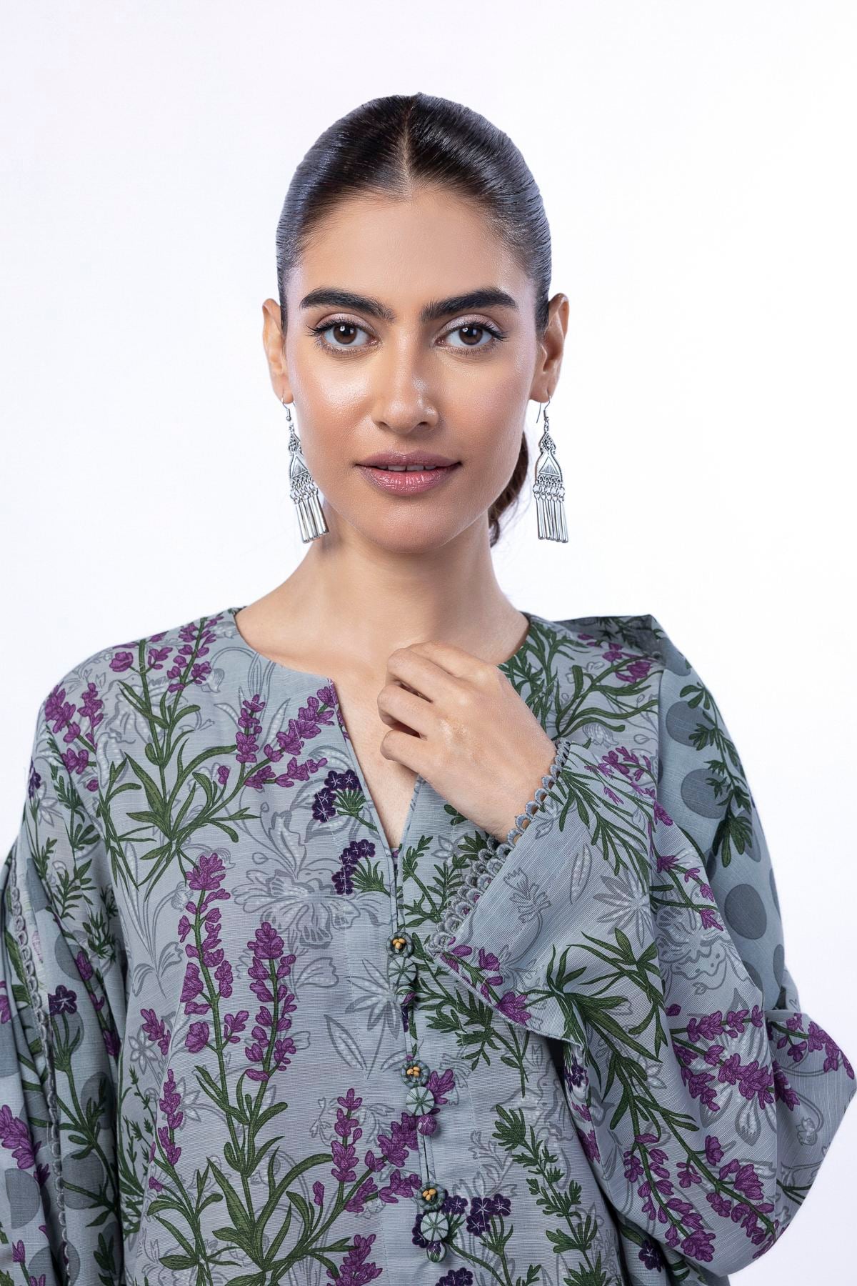 Printed Light Khaddar Tailored 3 Piece - MT17BST-VG