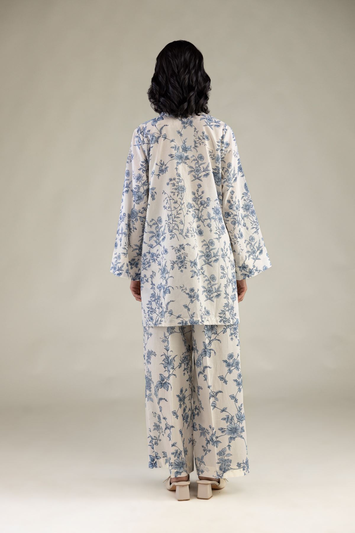 Embroidered Cambric Short Floral Kurta - 1-26-303-B-A1-VG