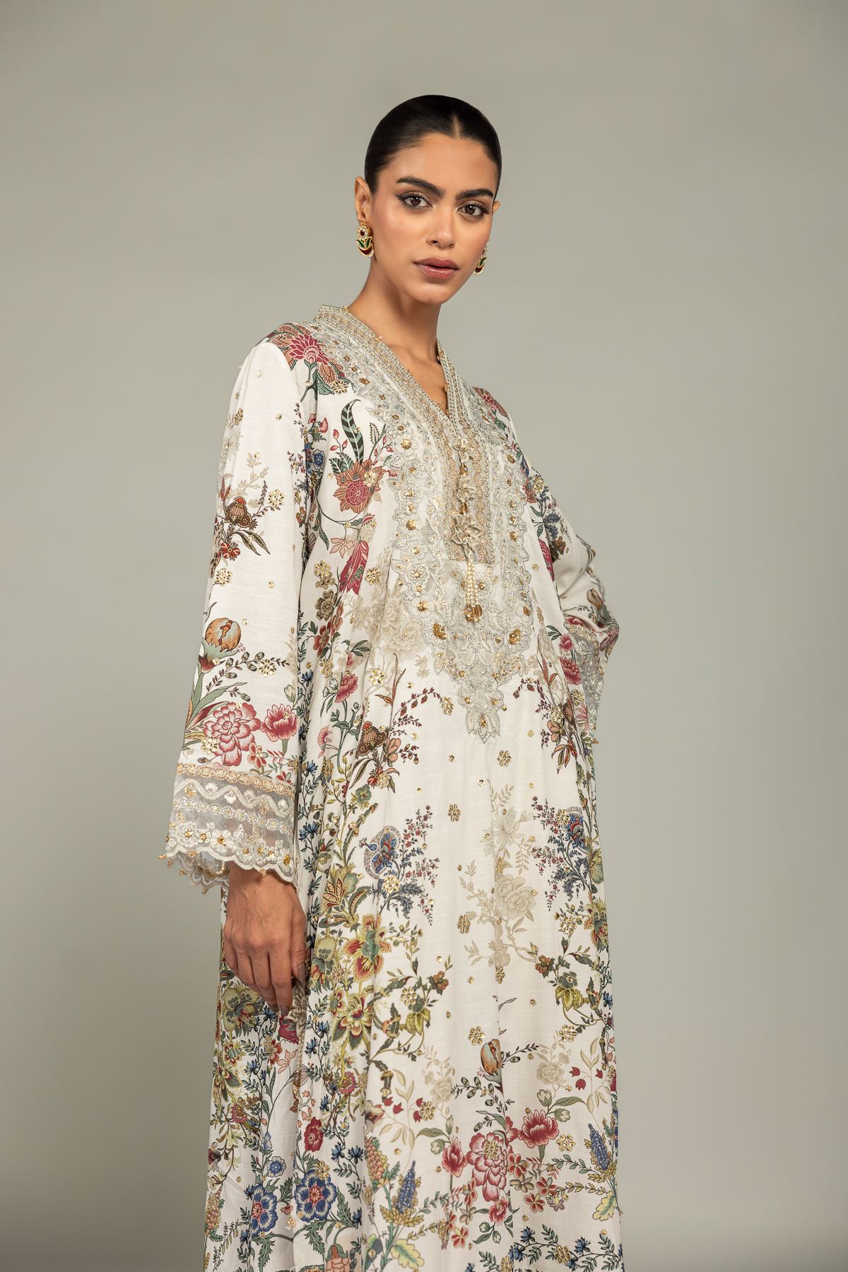 Embroidered Raw Silk 2-Piece Co-ord Set - 8-26-303-A-C1-VG