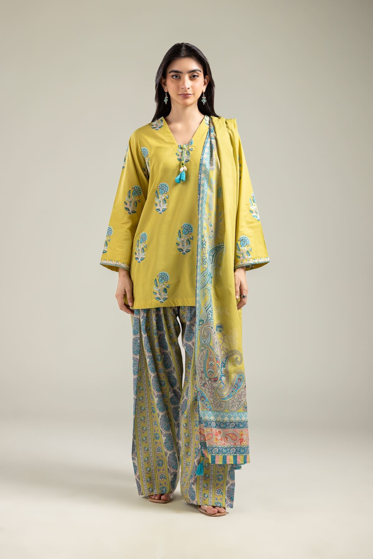 Embroidered Mesuri Floral Mesuri Dupatta - 1-26-142-A-E-VG