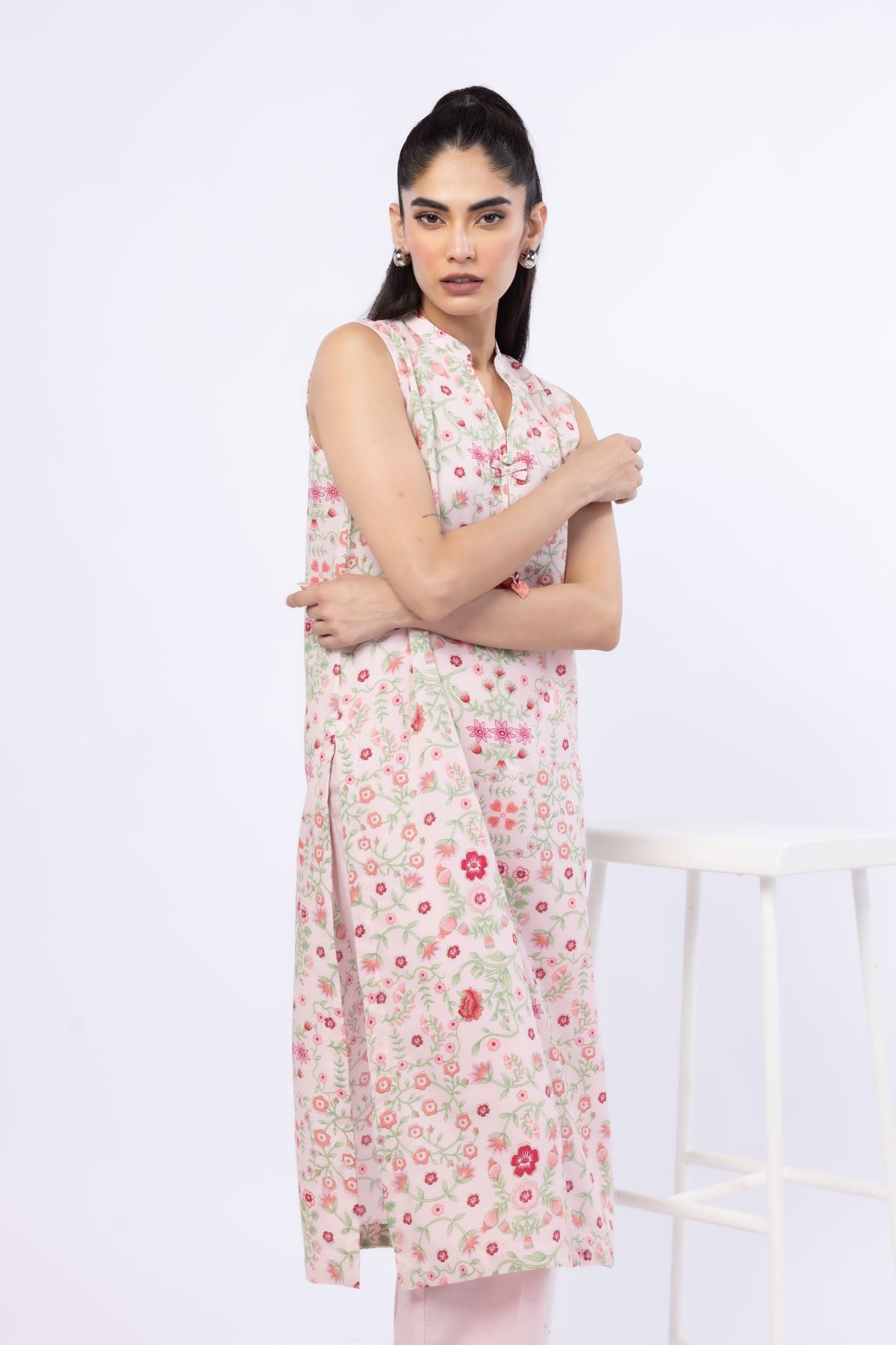Printed Cotton Dobby Kurta - 1-26-119-A-F-VG