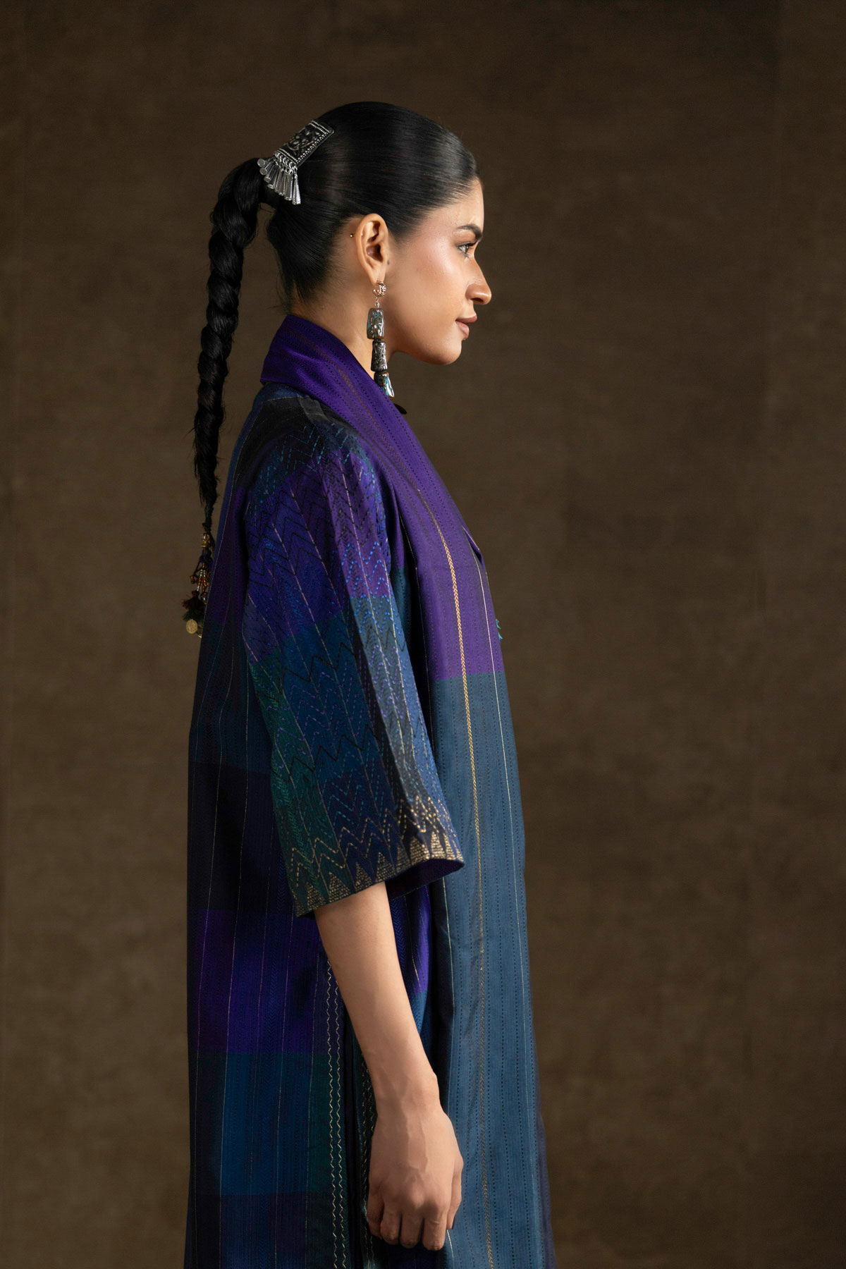 Yarn Dyed Handwoven Dupatta - 2-26-308-A-G1-VG