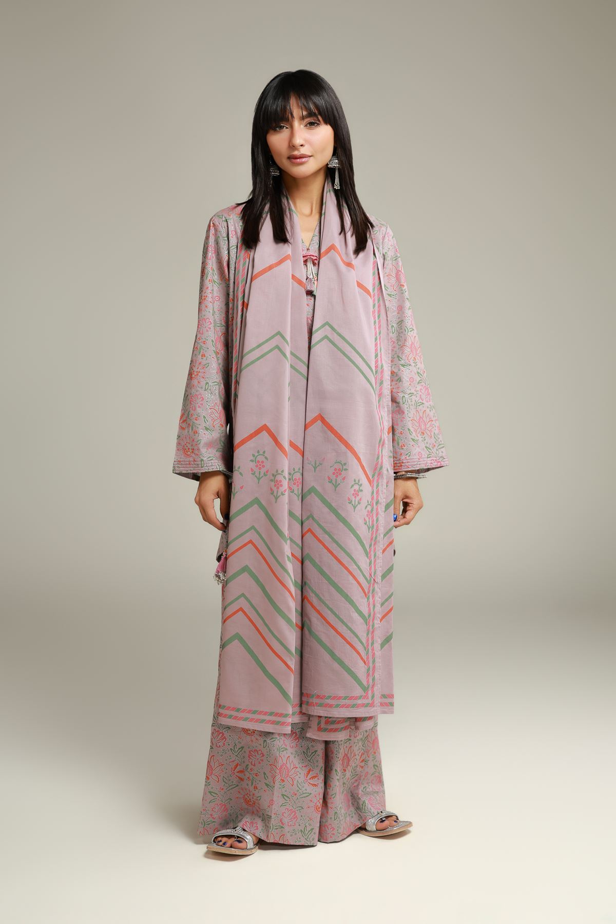 Printed Lawn Floral Lawn Dupatta - 2-26-202-A-D-VG