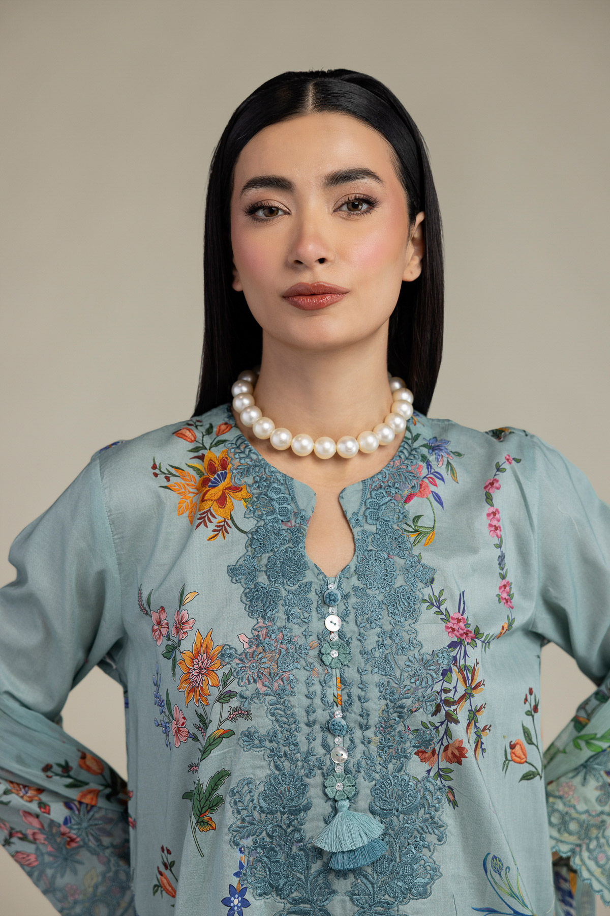 Embroidered Cambric Tailored 3 Piece - 1-26-102-A-F-VG