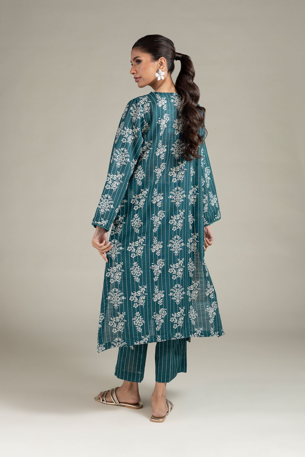 Dyed Textured Cotton Kurta - 25-09-9S3-07TB-VG
