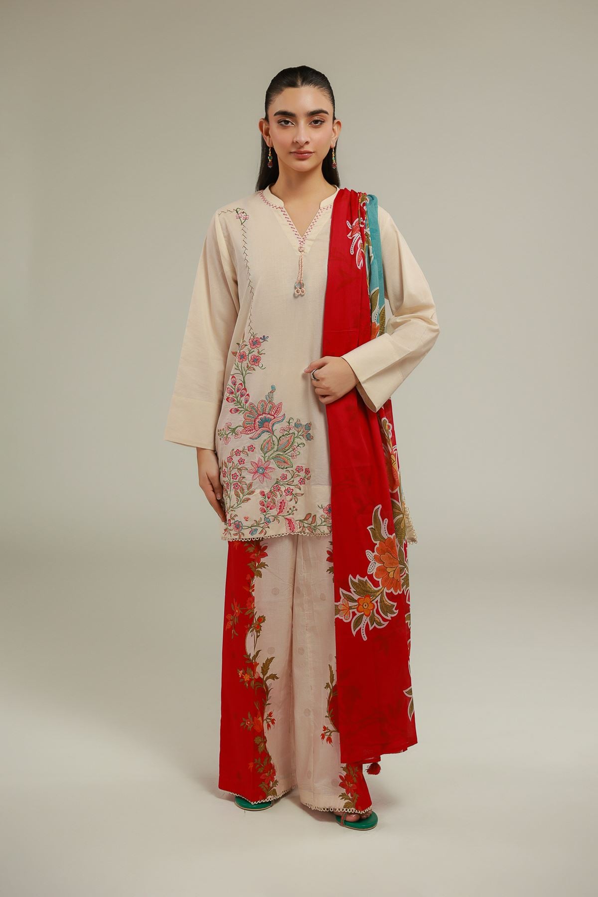 Embroidered Cambric Pants - 1-26-102-A-F-VG