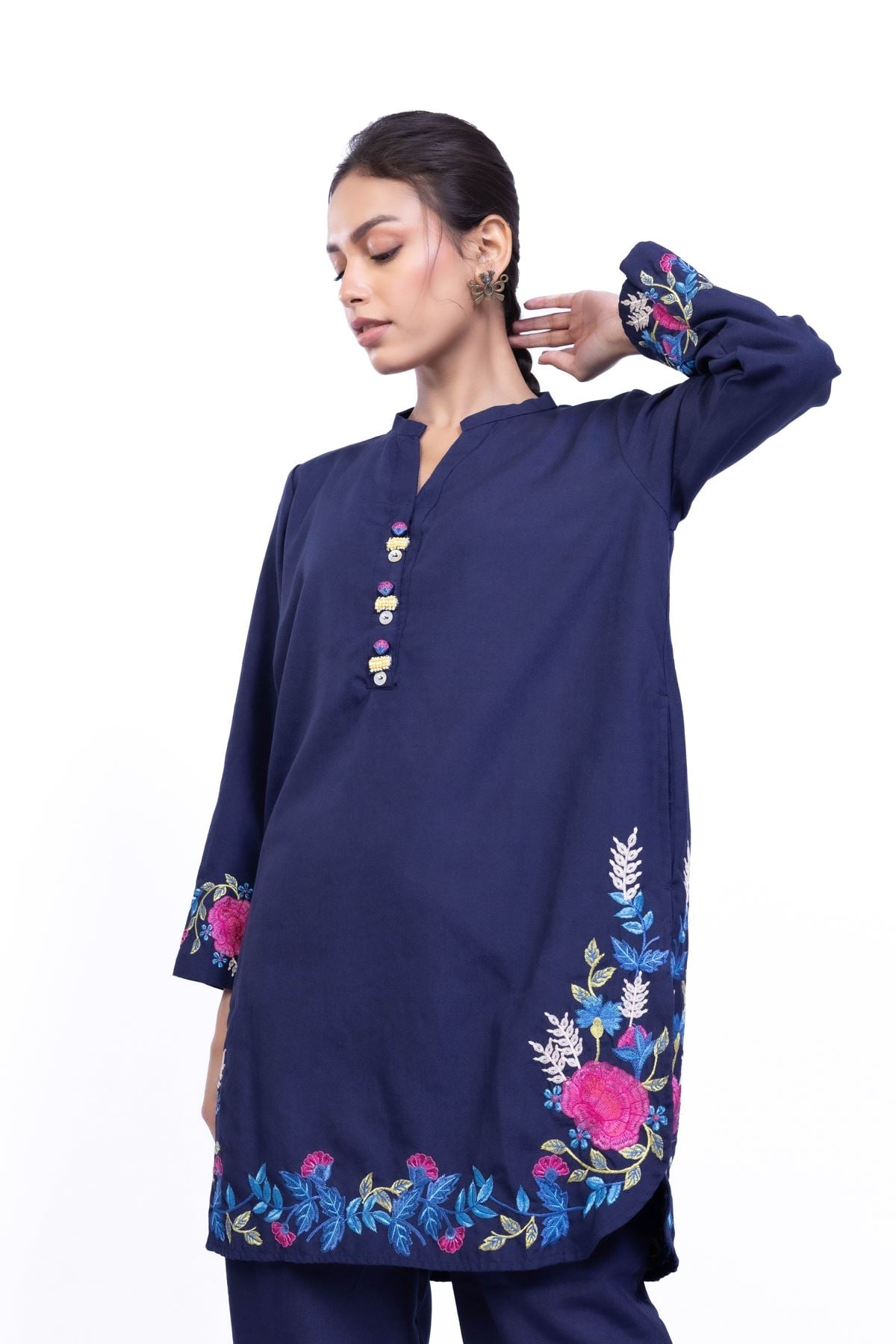 Embroidered Heavy Blended Viscose Kurta - 25-09-12E2-01TA-VG