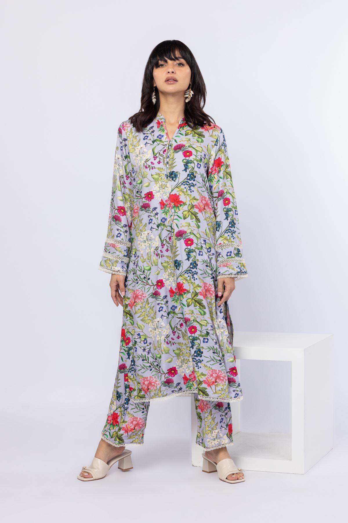 Printed Viscose Crepe Pants - 25-06-6E5-07BA-VG