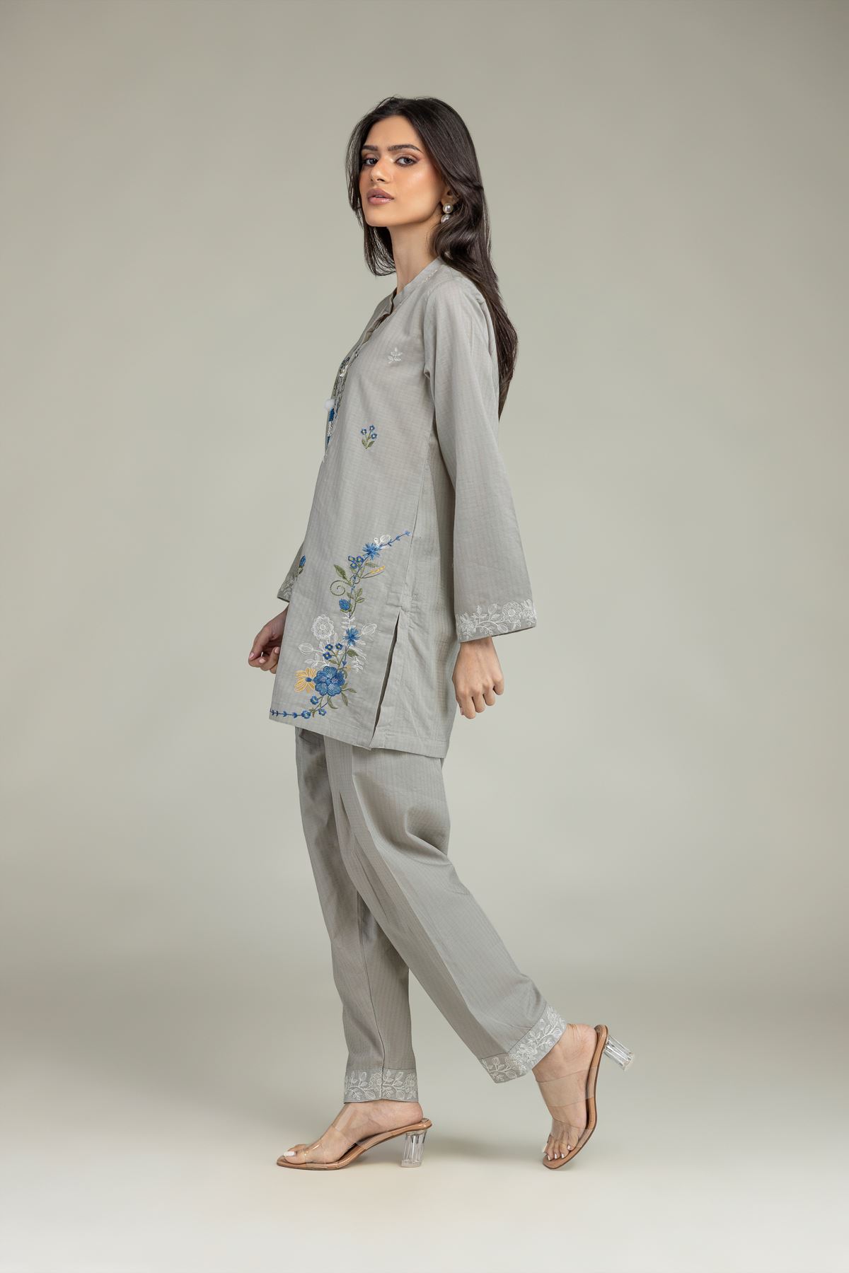 Embroidered Cotton Dobby Floral Cotton Shalwar - 1-26-225-A-C1-VG