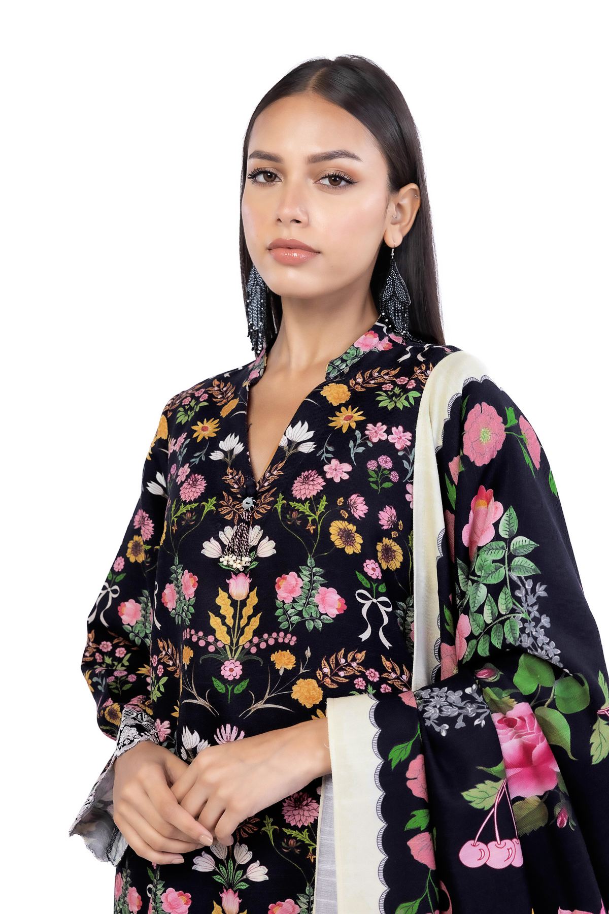 Embroidered Blended Khaddar Tailored 3 Piece - MT23AST-VG