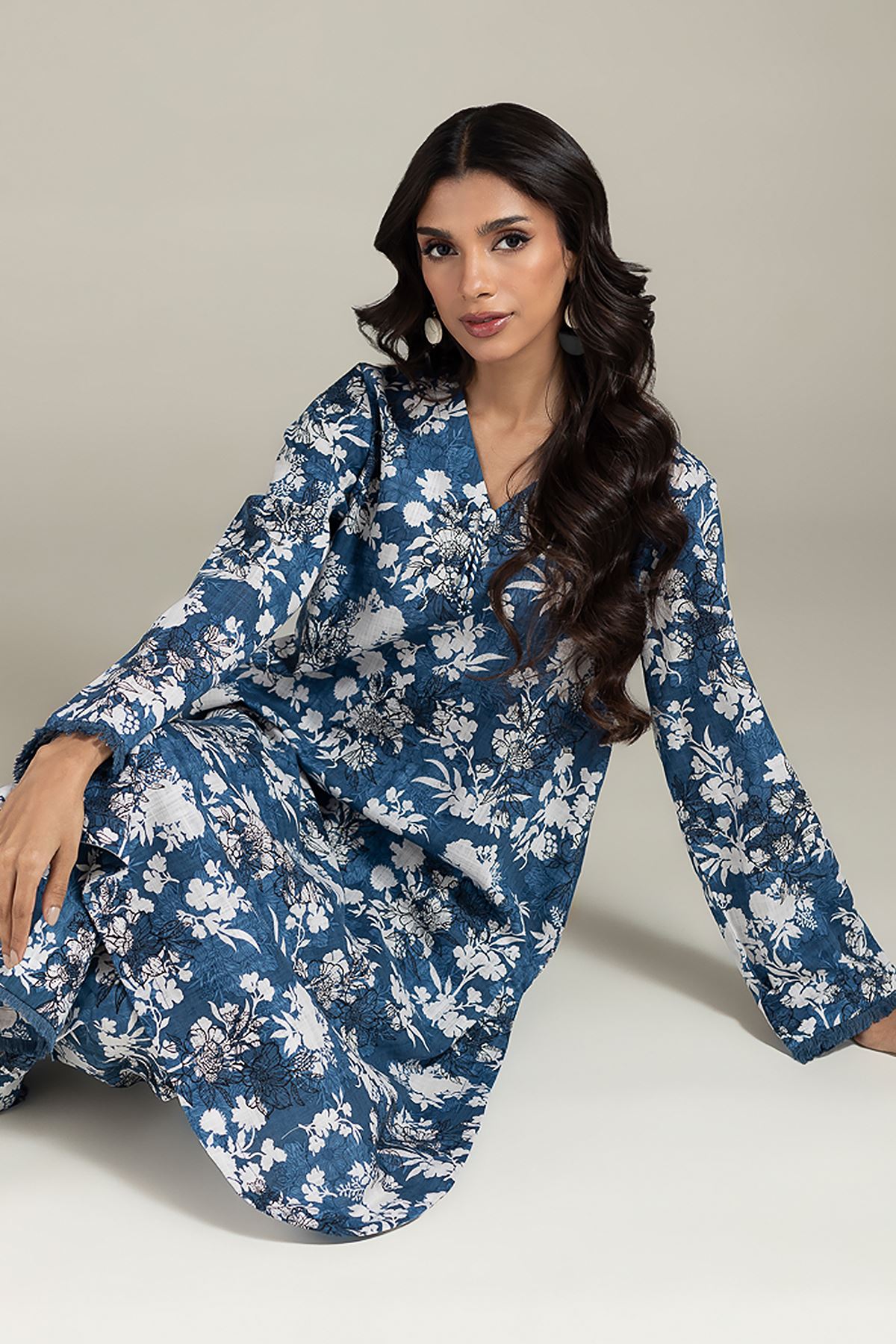 Printed Heavy Textured Cotton Kurta - 25-10-12E9-02TA-VG