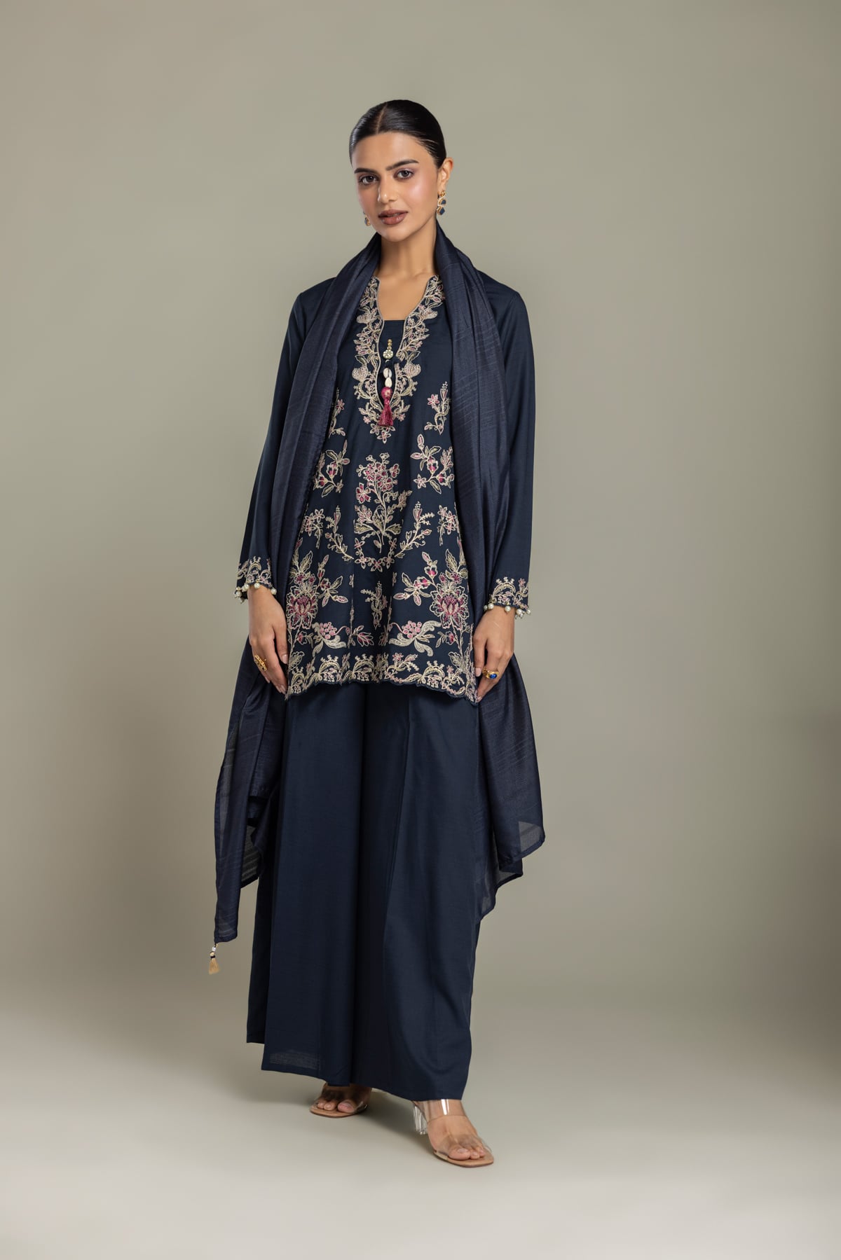 Embroidered Polyester Silk Polyester Silk Dupatta - 2-26-202-A-D-VG