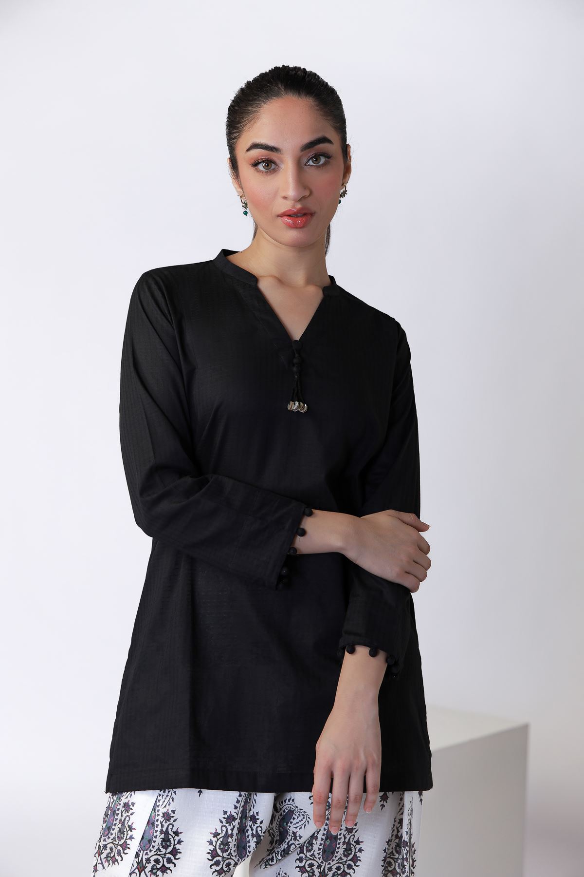 Dyed Cotton Dobby Kurta - 1-26-119-A-F-VG