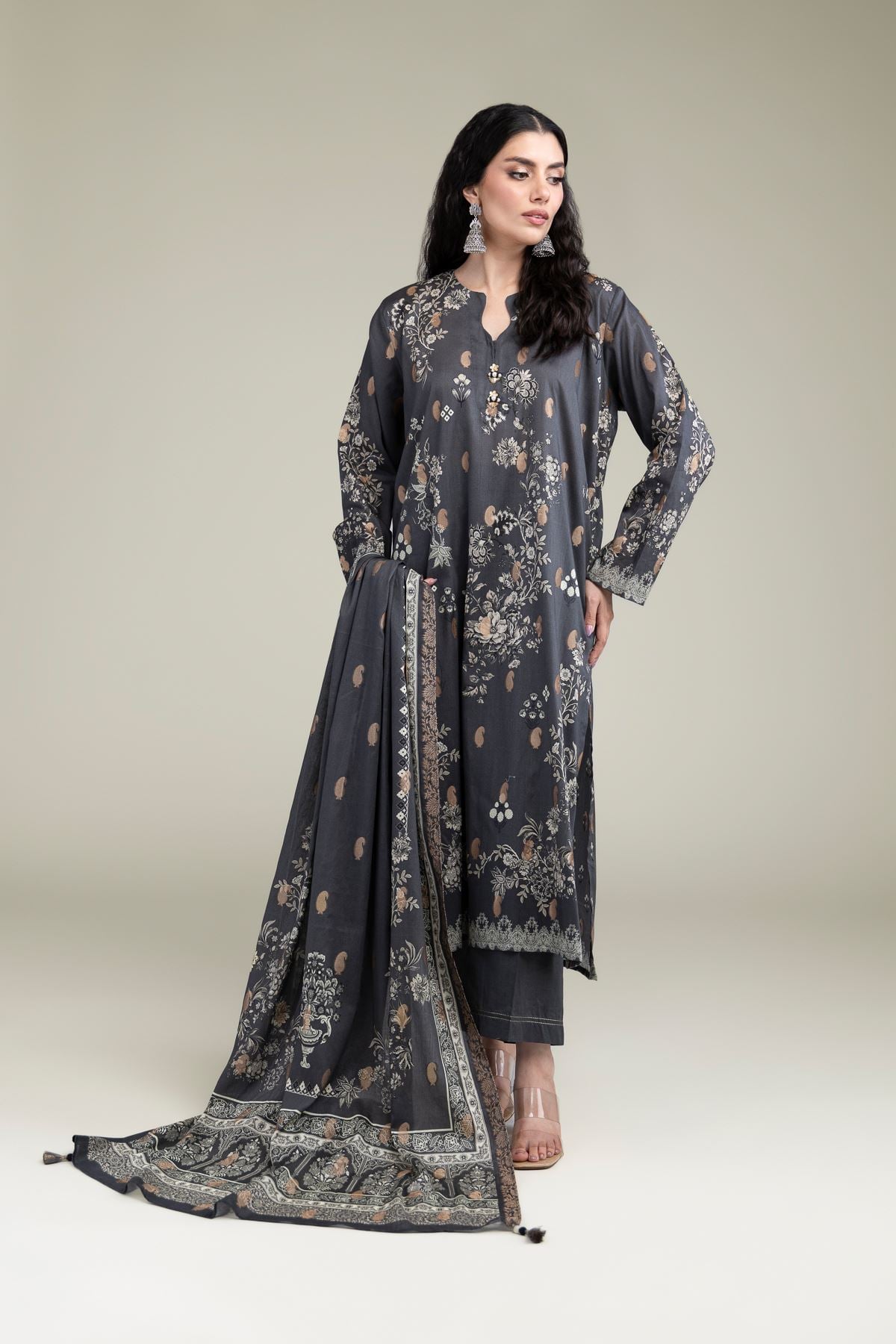 Printed Jacquard Fabrics 3 Piece - A33-26-205FC1-VG
