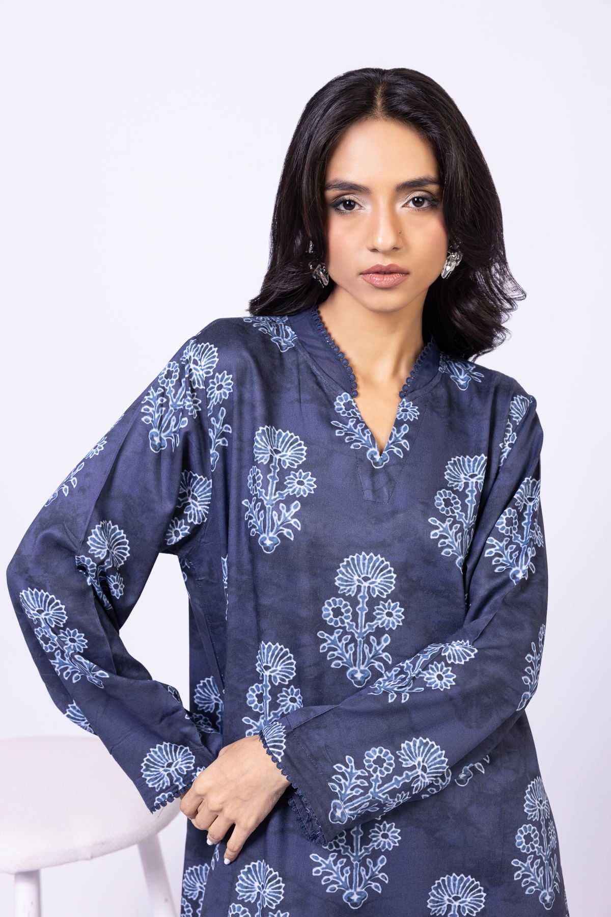 Printed Marina Kurta - 25-09-10E5-08TB-VG