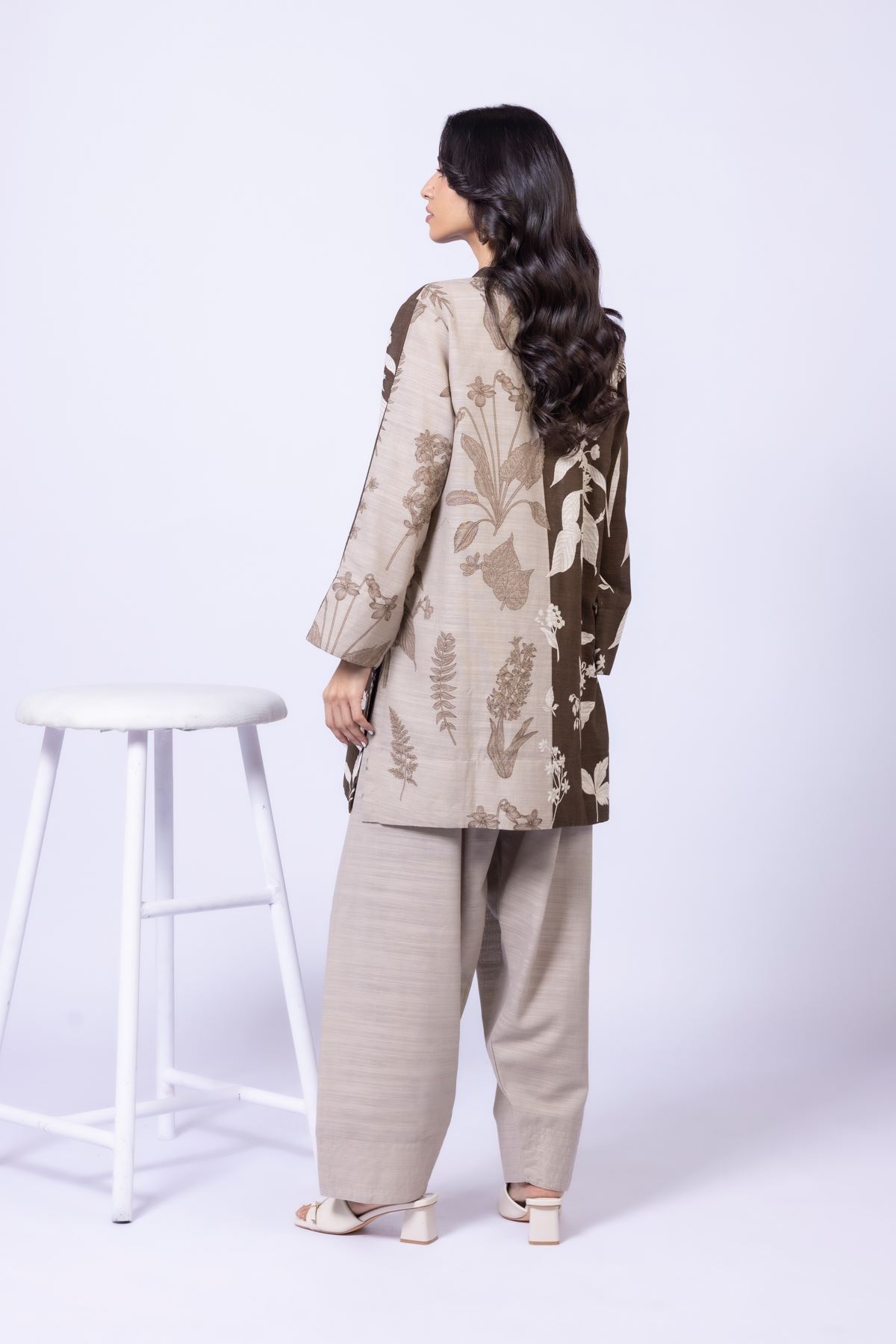 Printed Textured Cotton Kurta - 25-W02iB-09TA-VG