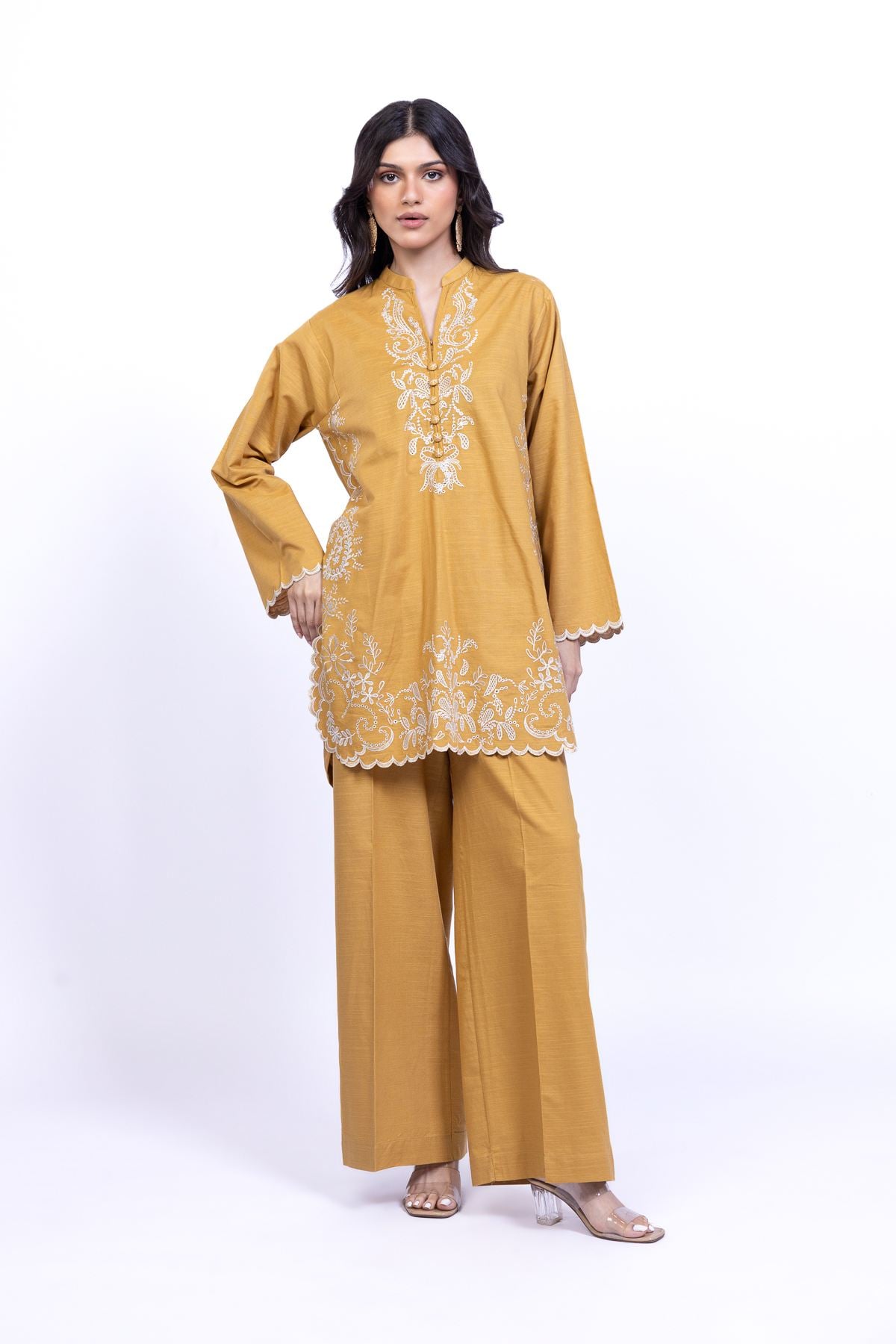 Embroidered Khaddar Kurta - 25-09-10E3-01TA-VG
