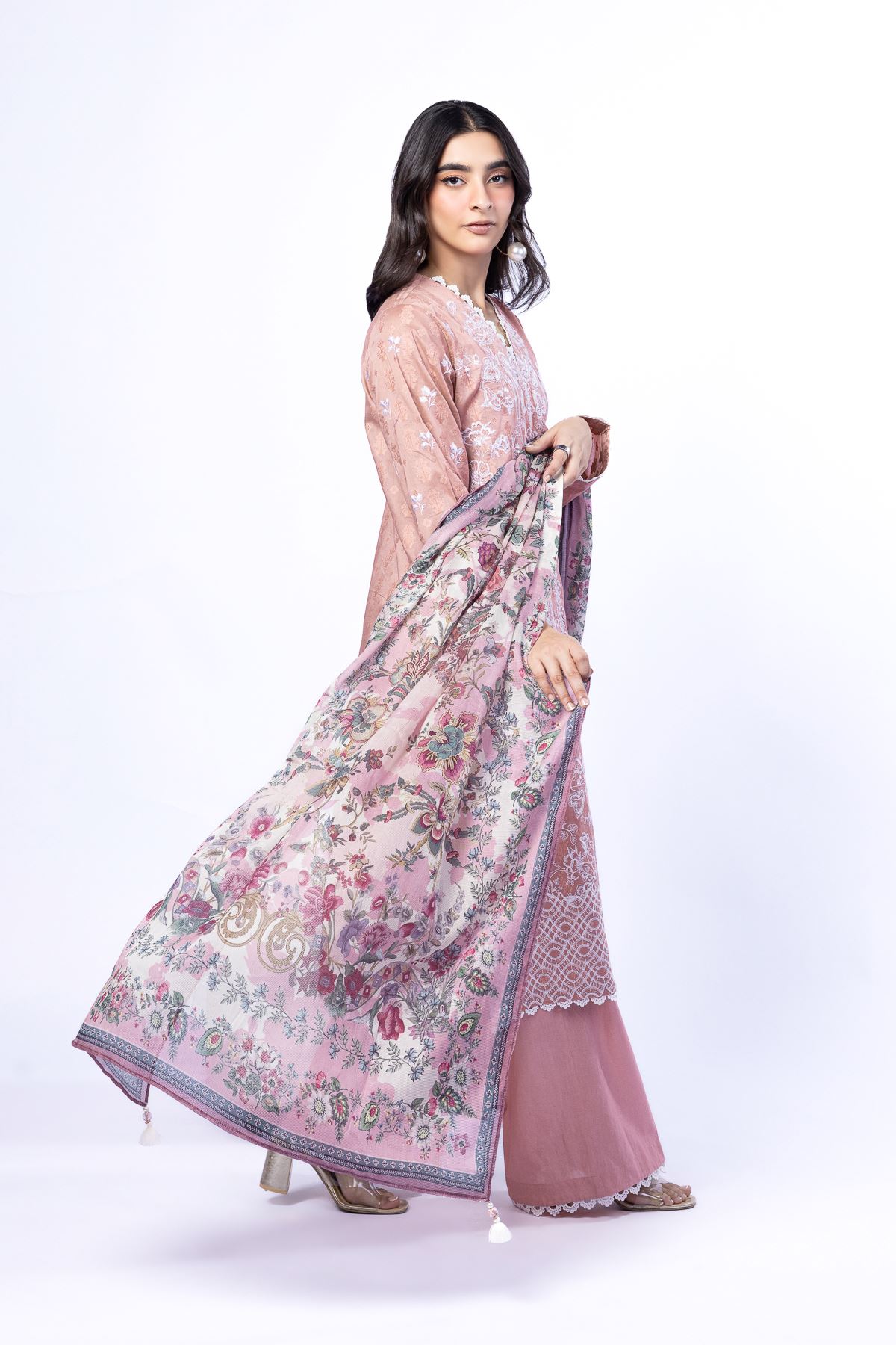 Embroidered Broshia Fabrics 3 Piece - A33-26-104FB1-VG