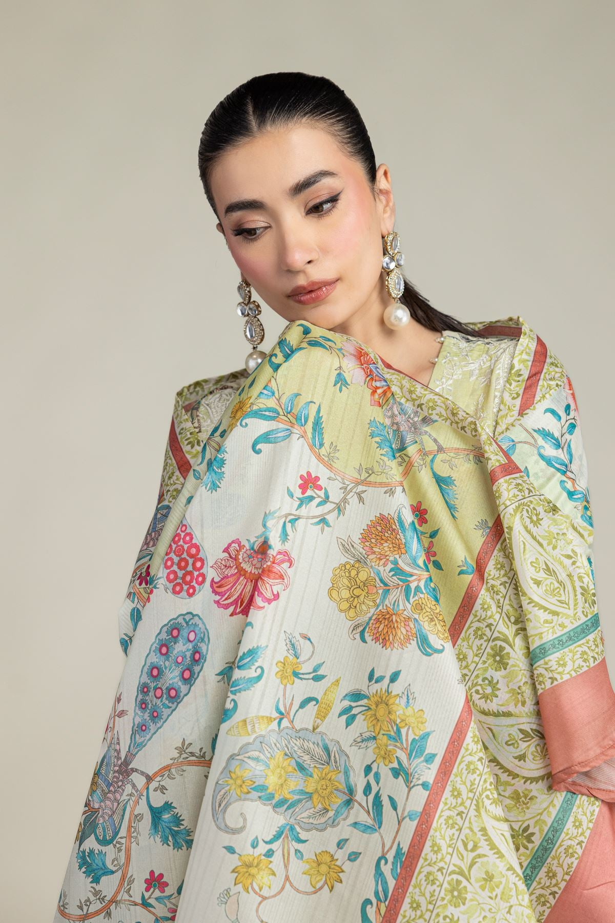 Embroidered Polyester Silk Silk Floral Dupatta - 2-26-207-A-J1-VG