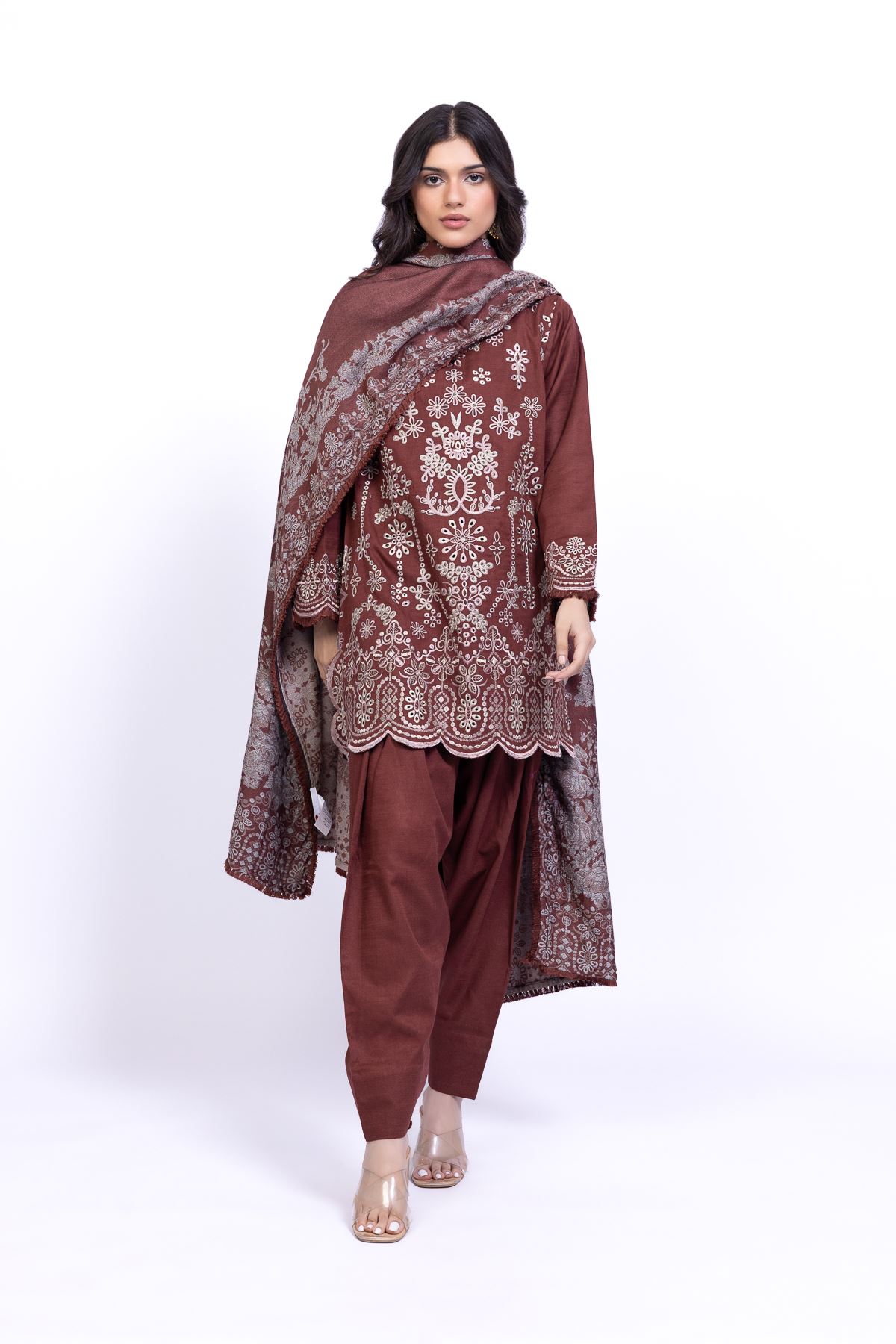 Printed Jacquard Dupatta - OTD4-EX28-04TA-VG