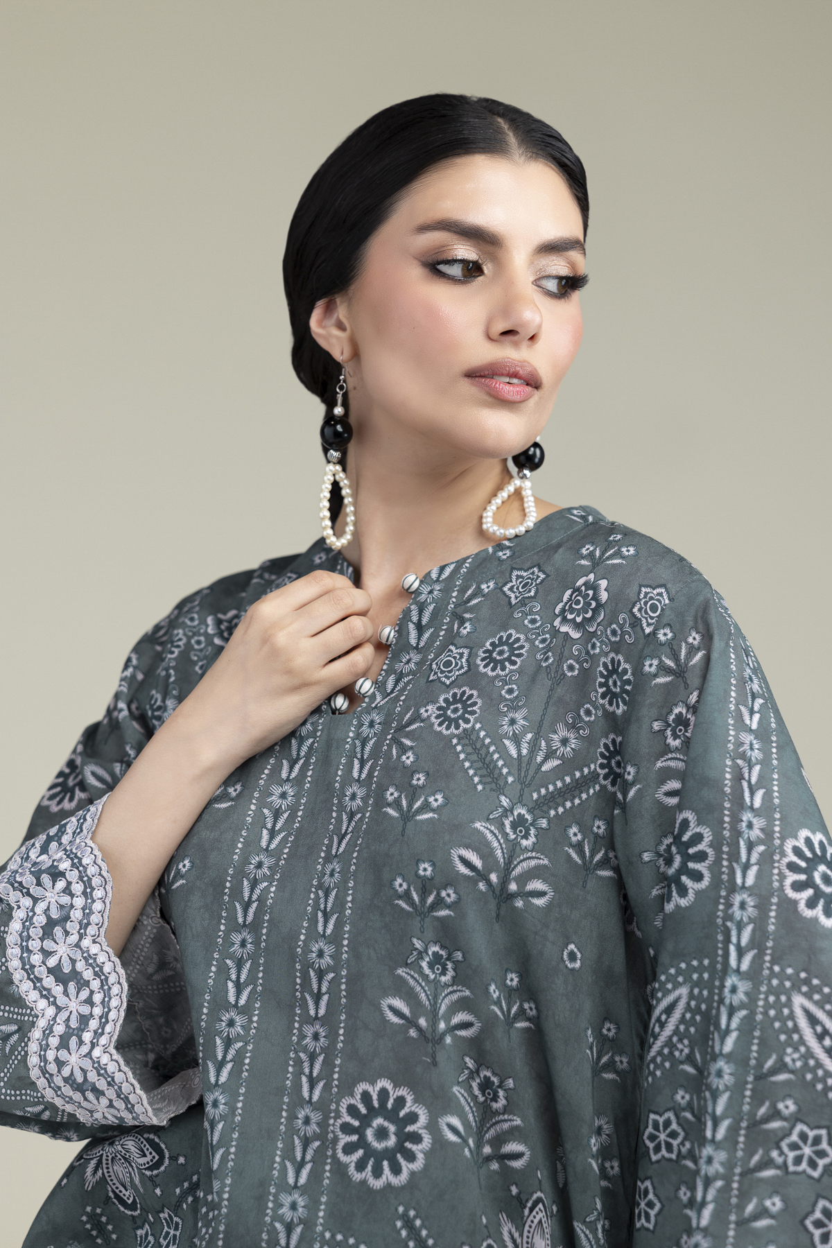 Embroidered Cambric Fabrics 2 Piece | Top and Bottom - A22-26-209FB1-VG