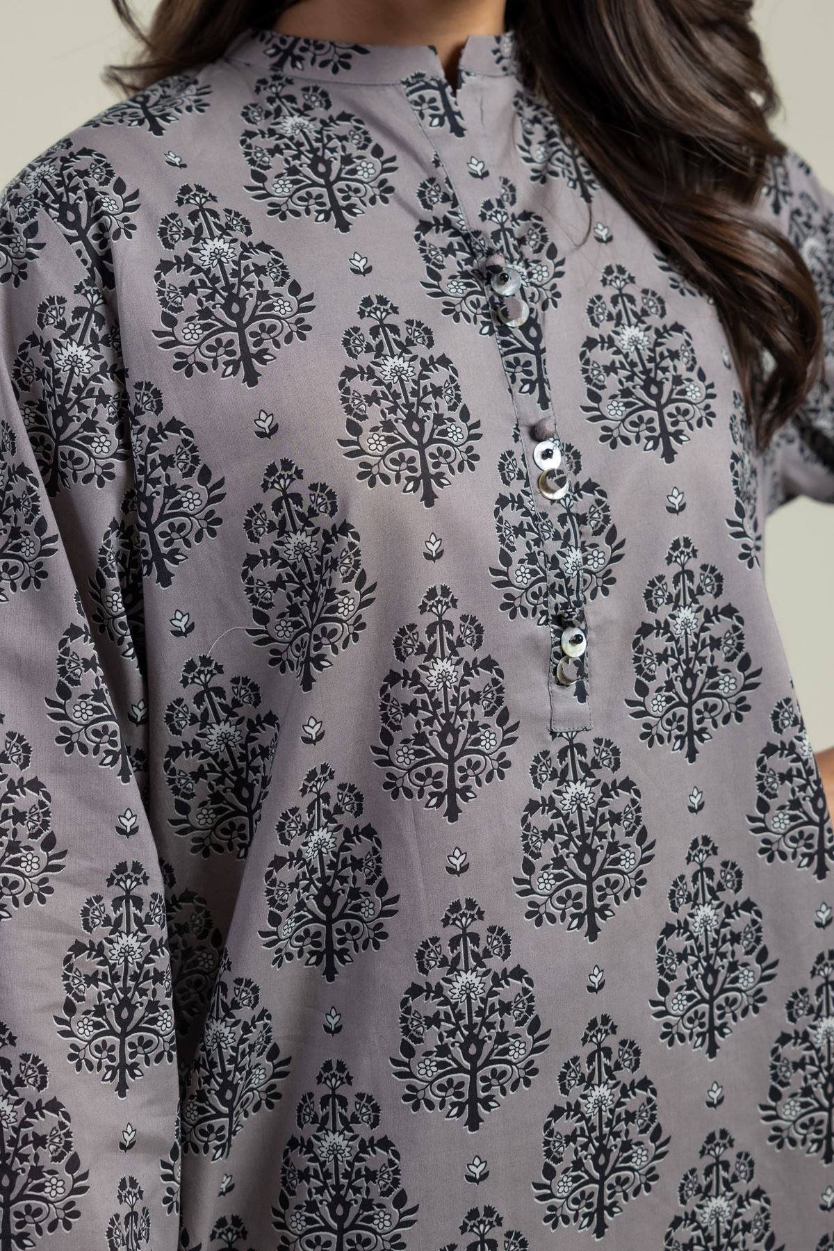 Printed Cambric Kurta - OTD4-EX26-09BA-VG