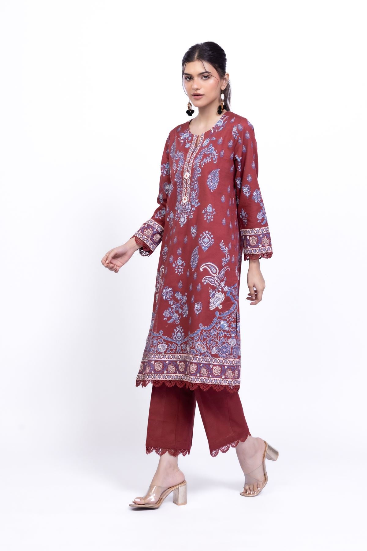 Dyed Khaddar Pants - 1-26-102-A-F-VG
