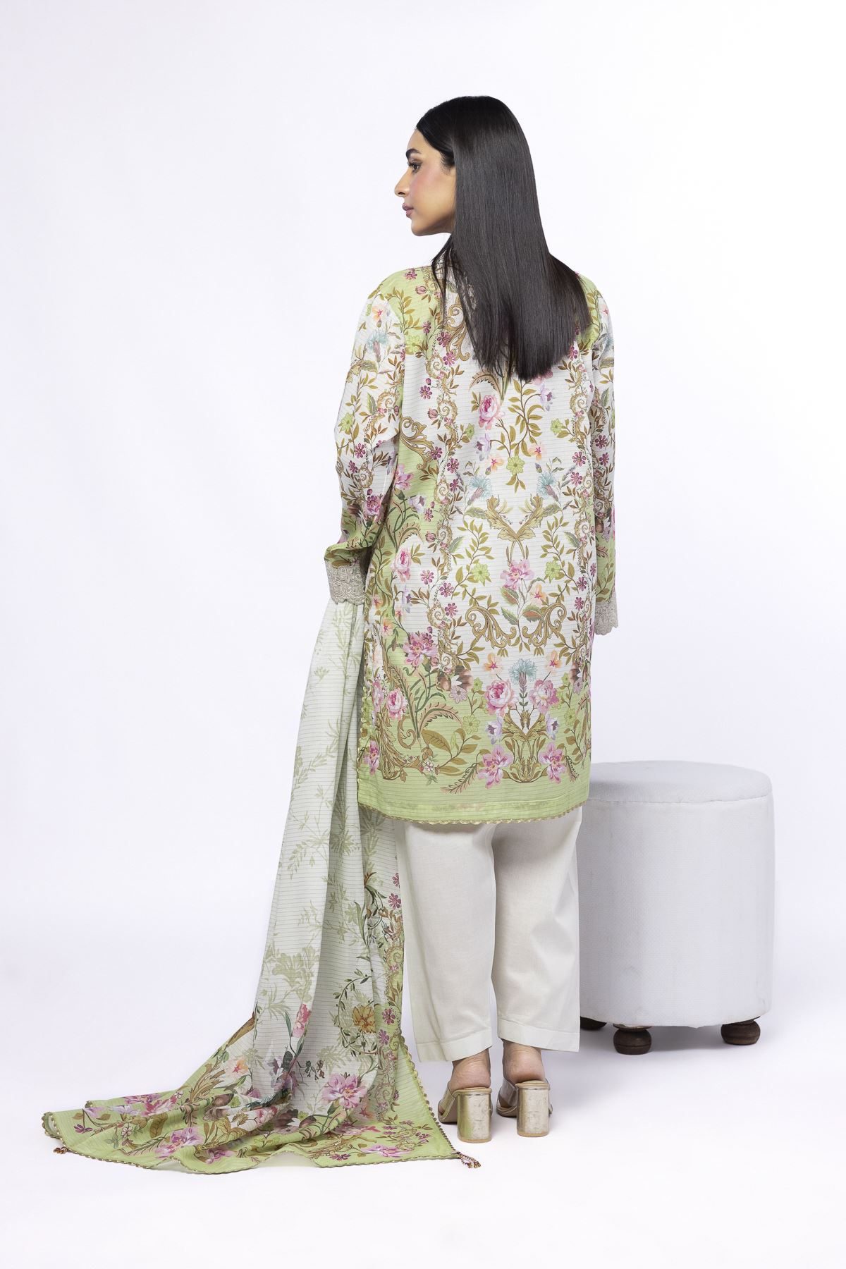Embroidered Messuri Fabrics 3 Piece - CA02A-VG