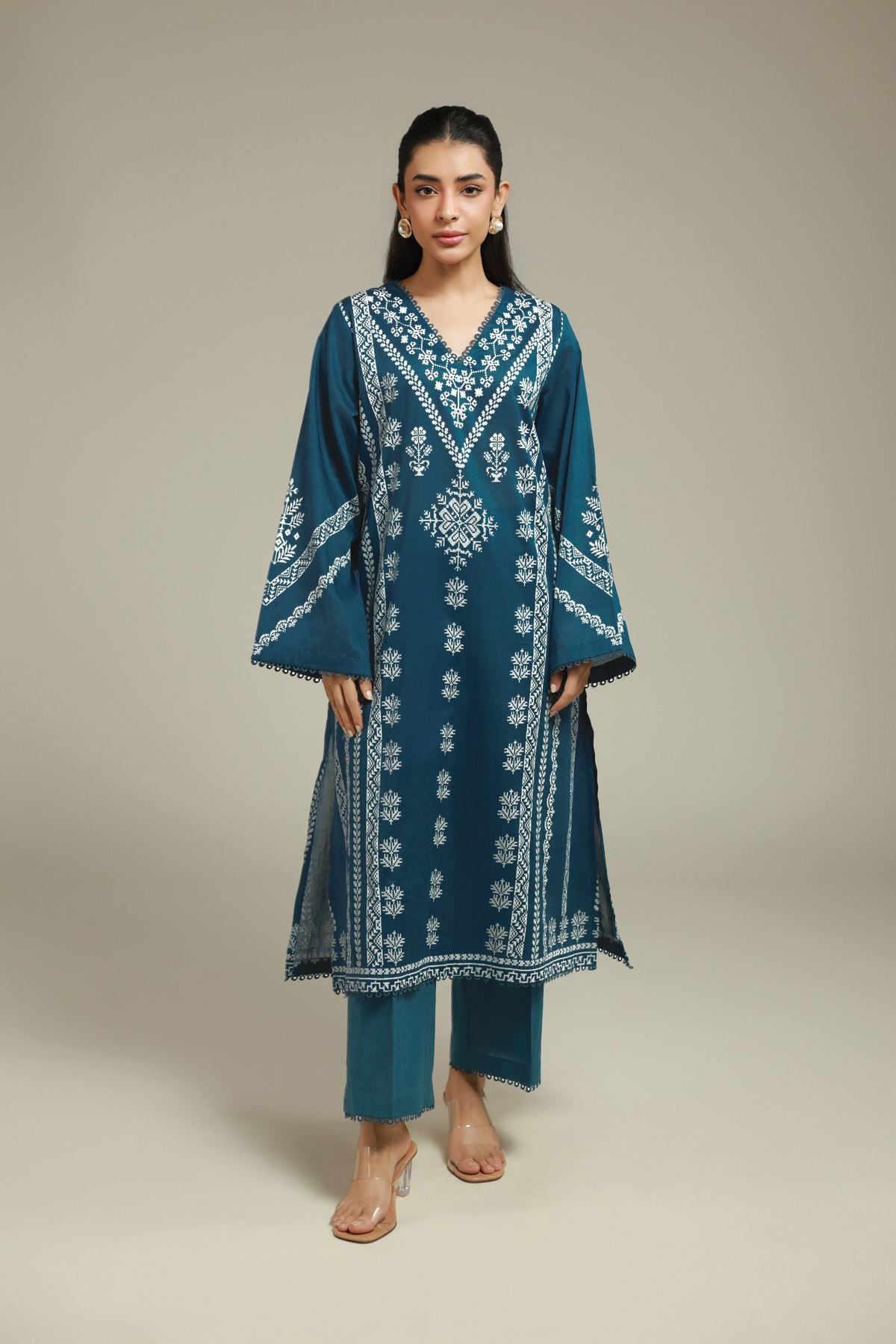 Printed Lawn Lawn Tailored Set - 26-02-1E13-02TA-VG