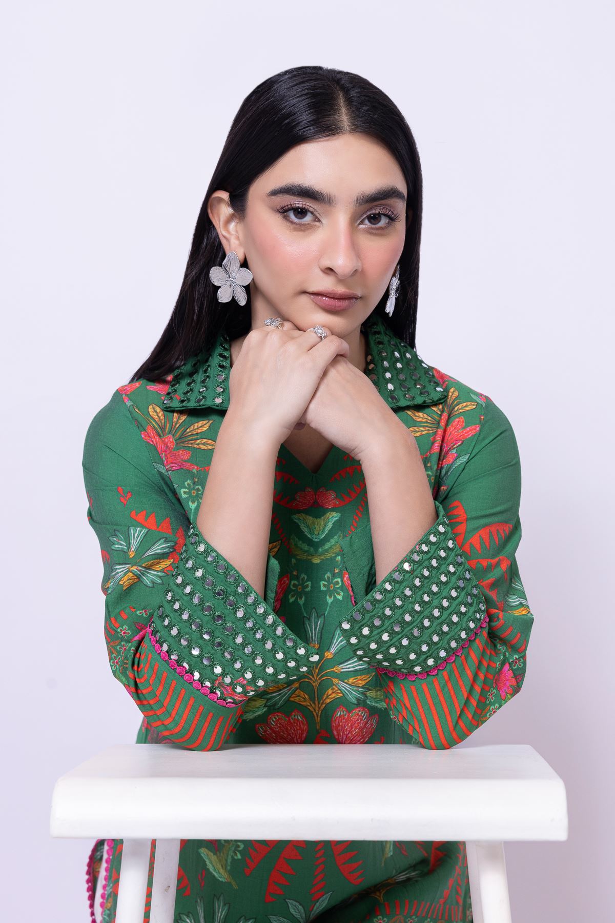 Embroidered Raw Silk Kurta - 25-09-10E5-08TB-VG