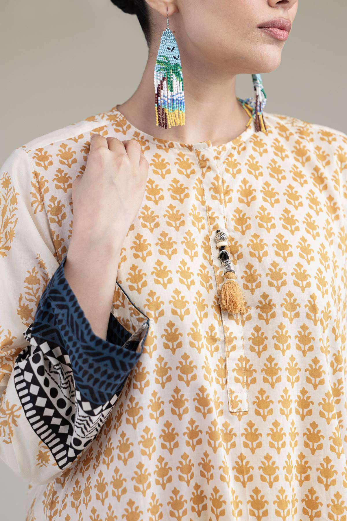 Printed Cambric Short Cambric Kurta - 2-26-204-A-A1-VG