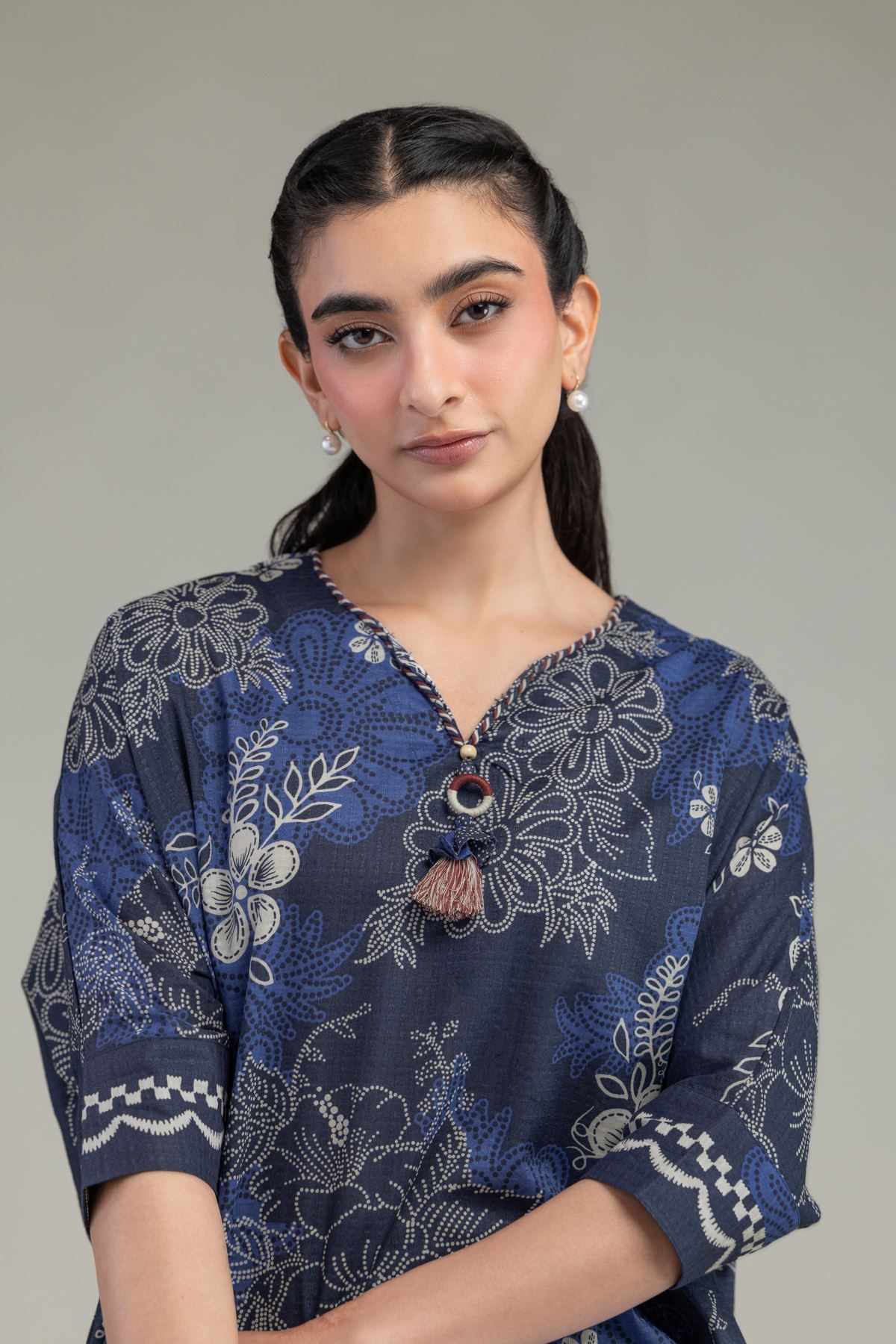 Printed Cotton Dobby Short Floral Kurta - T-A11-26-118FI2-VG