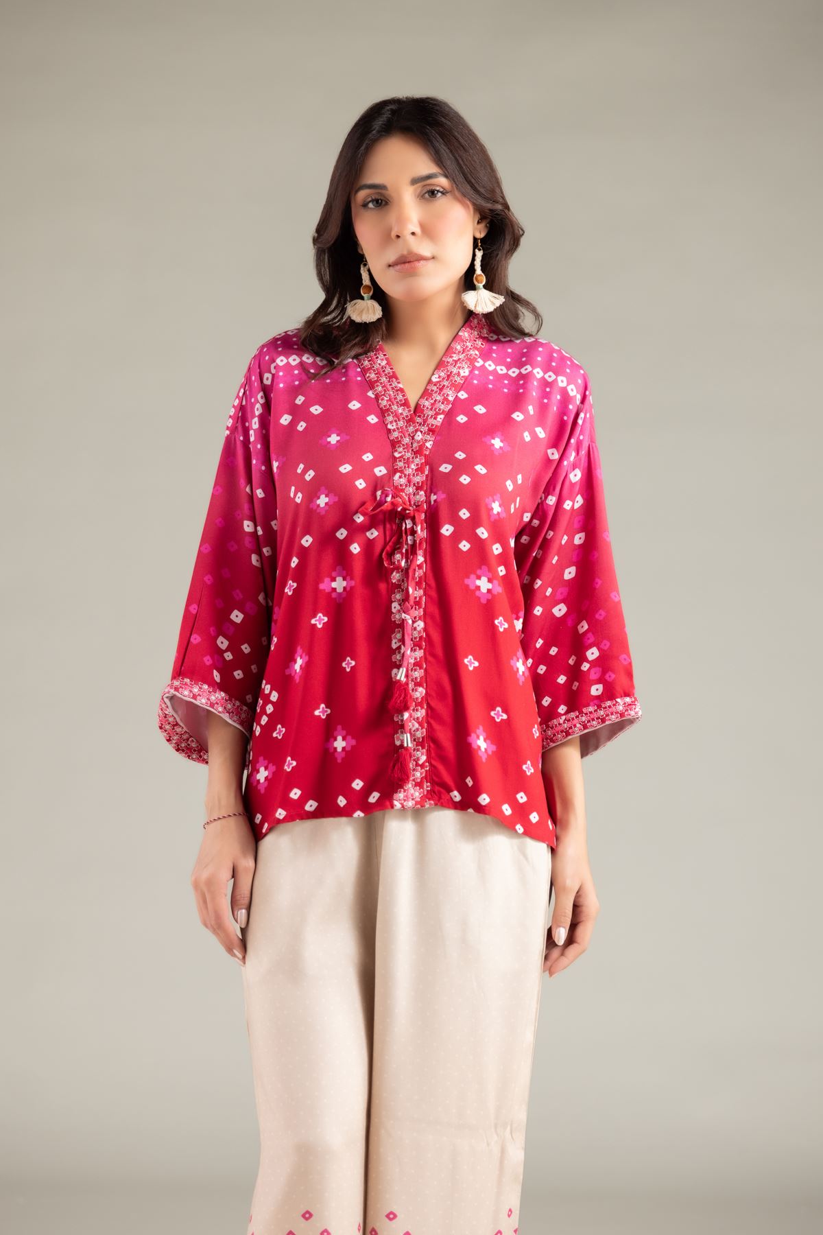 Embroidered Viscose Crepe Tunic - 6-26-101-A-F-VG