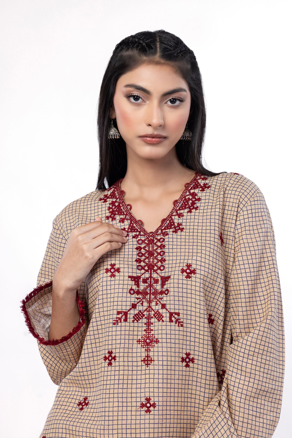 Embroidered Khaddar Fabrics 2 Piece | Top and Bottom - KN29A-VG