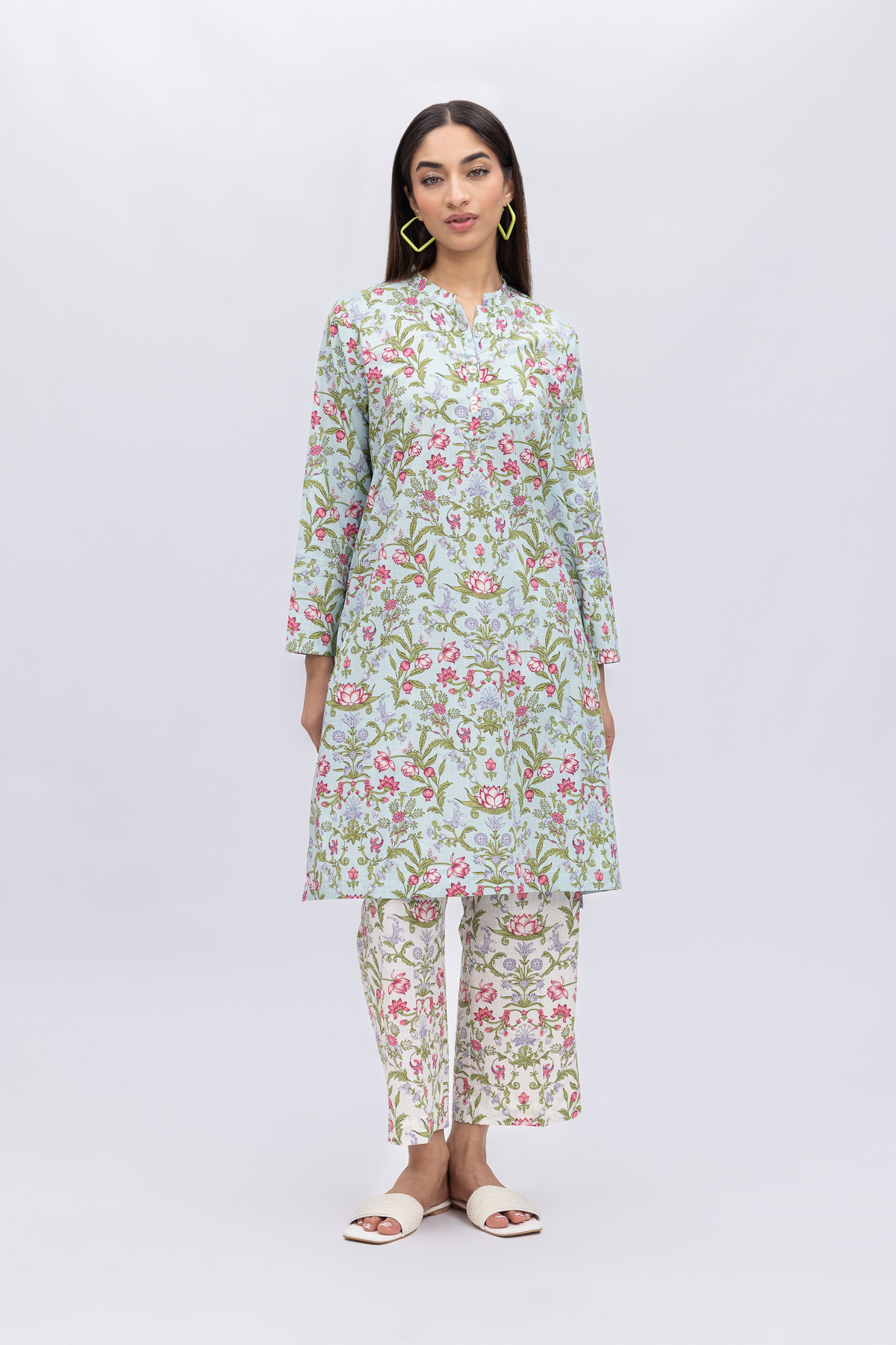 Printed Crosshatch Poplin Pants - 25-04E41-06BA-VG