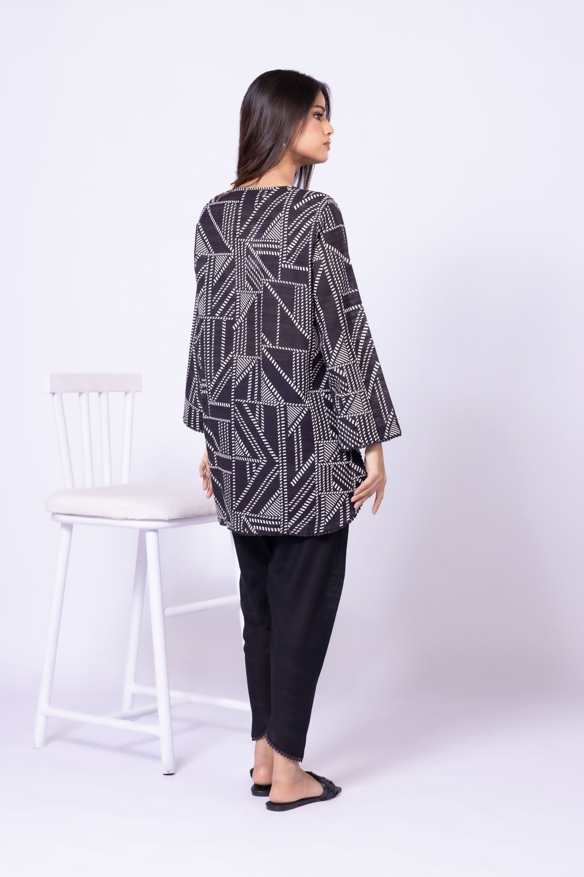 Printed Textured Cotton Kurta - OTD4-EX28-08TA-VG