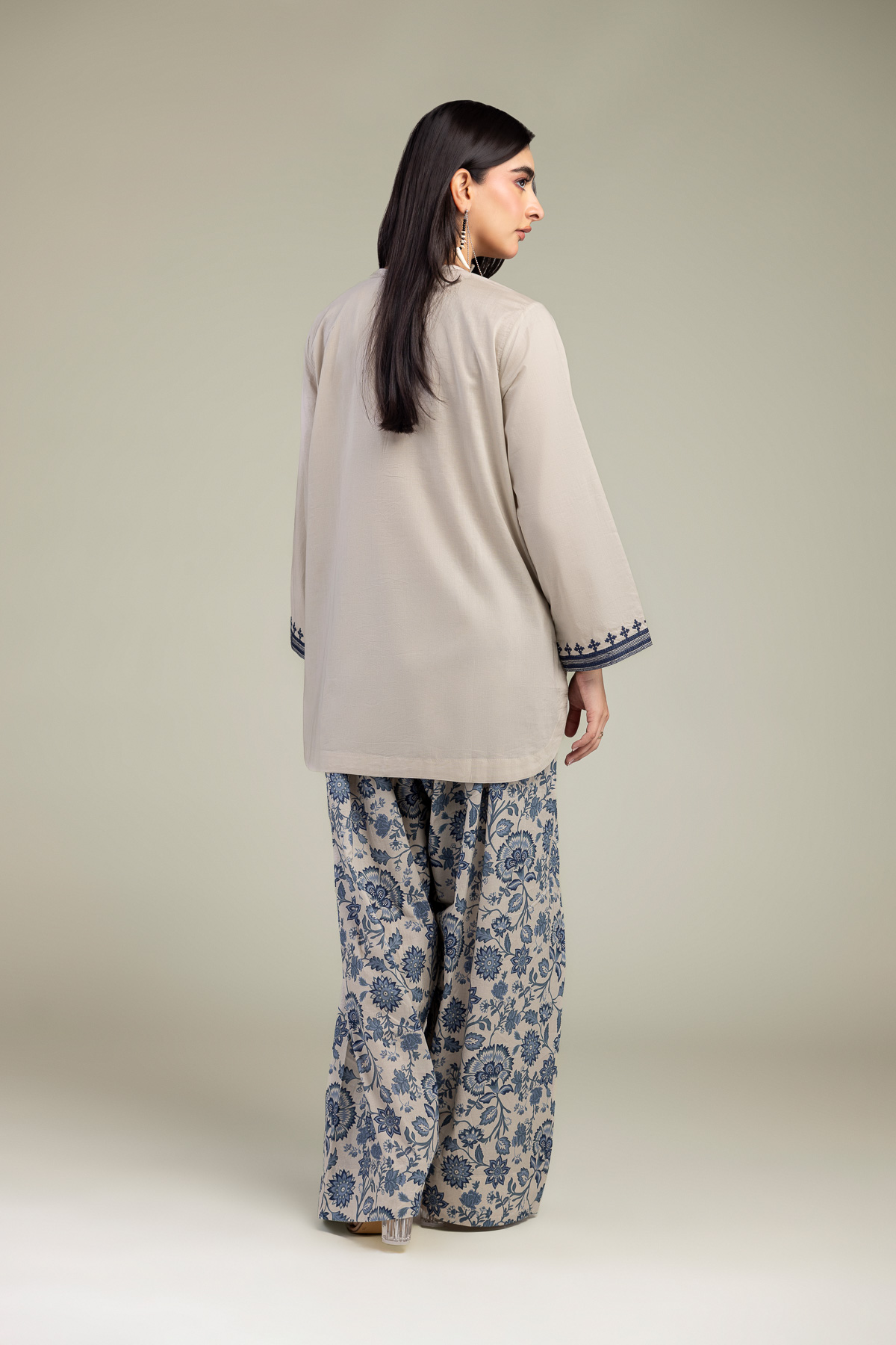 Embroidered Cambric Beige Short Kurta - A22-26-214FH1-VG