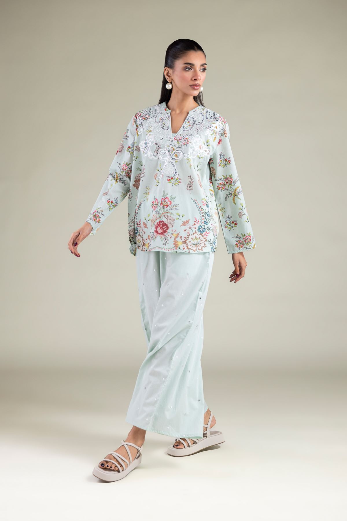 Embroidered Cambric Tunic - 6-26-105-A-C-VG