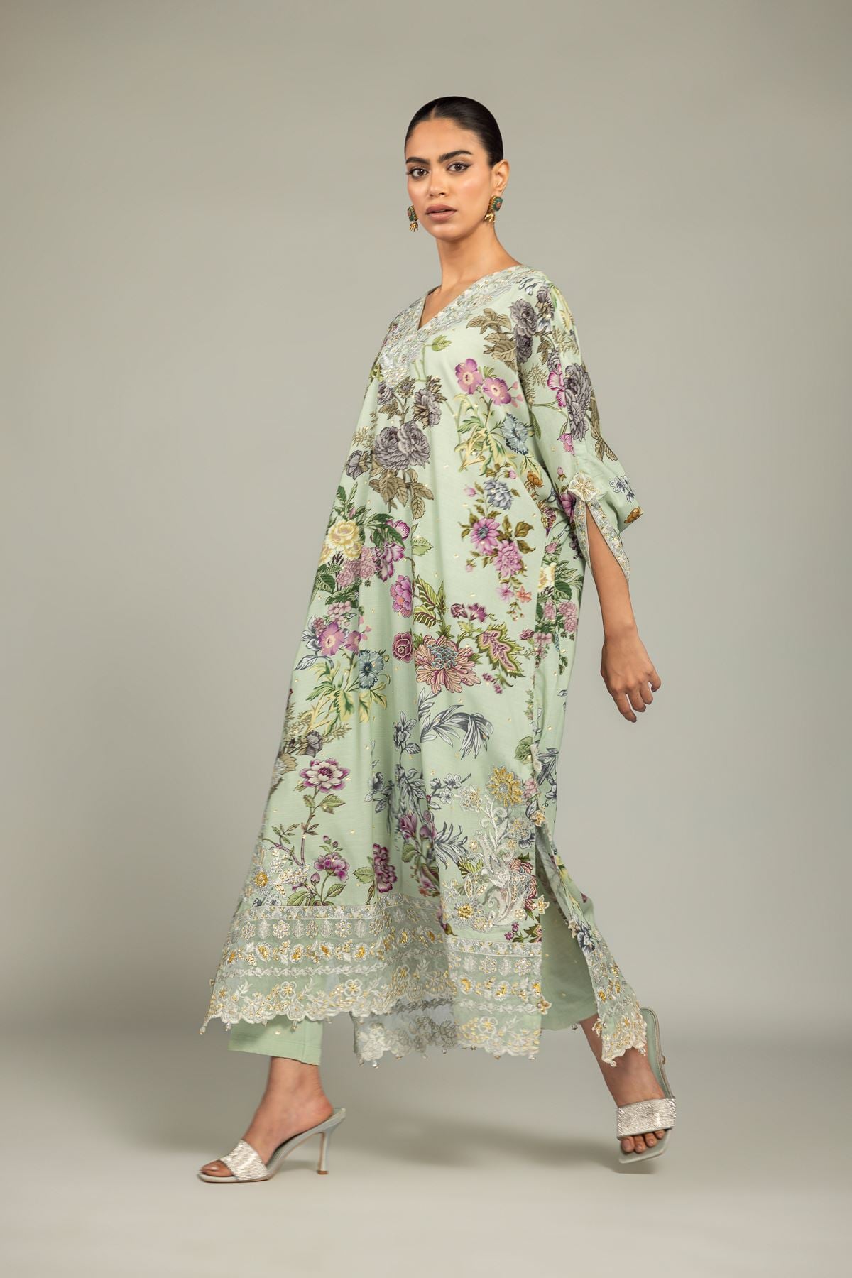 Embroidered Raw Silk 2-Piece Co-ord Set - 8-26-303-A-C1-VG